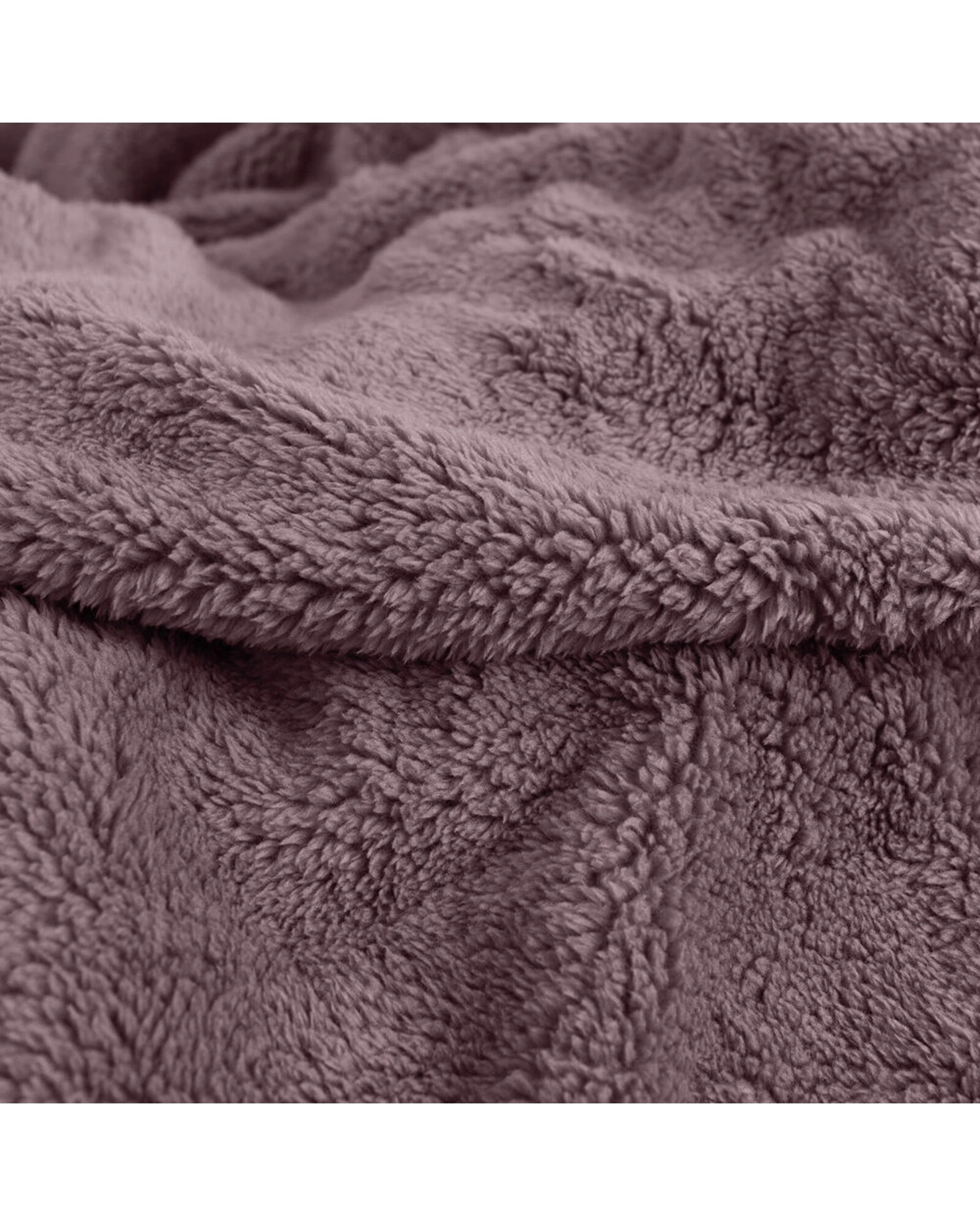 2 Ardor Boudoir Polyester Teddy Fleece Blanket Throw 245x240cm Mauve - Purple, 2 of 3