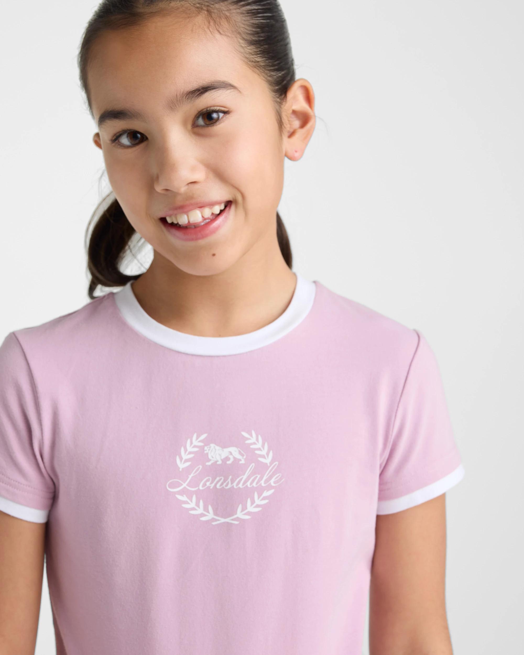 3 Lonsdale London Layered Terrace Short Sleeve T-Shirt - Dusty Pink DUSTY PINK, 3 of 5