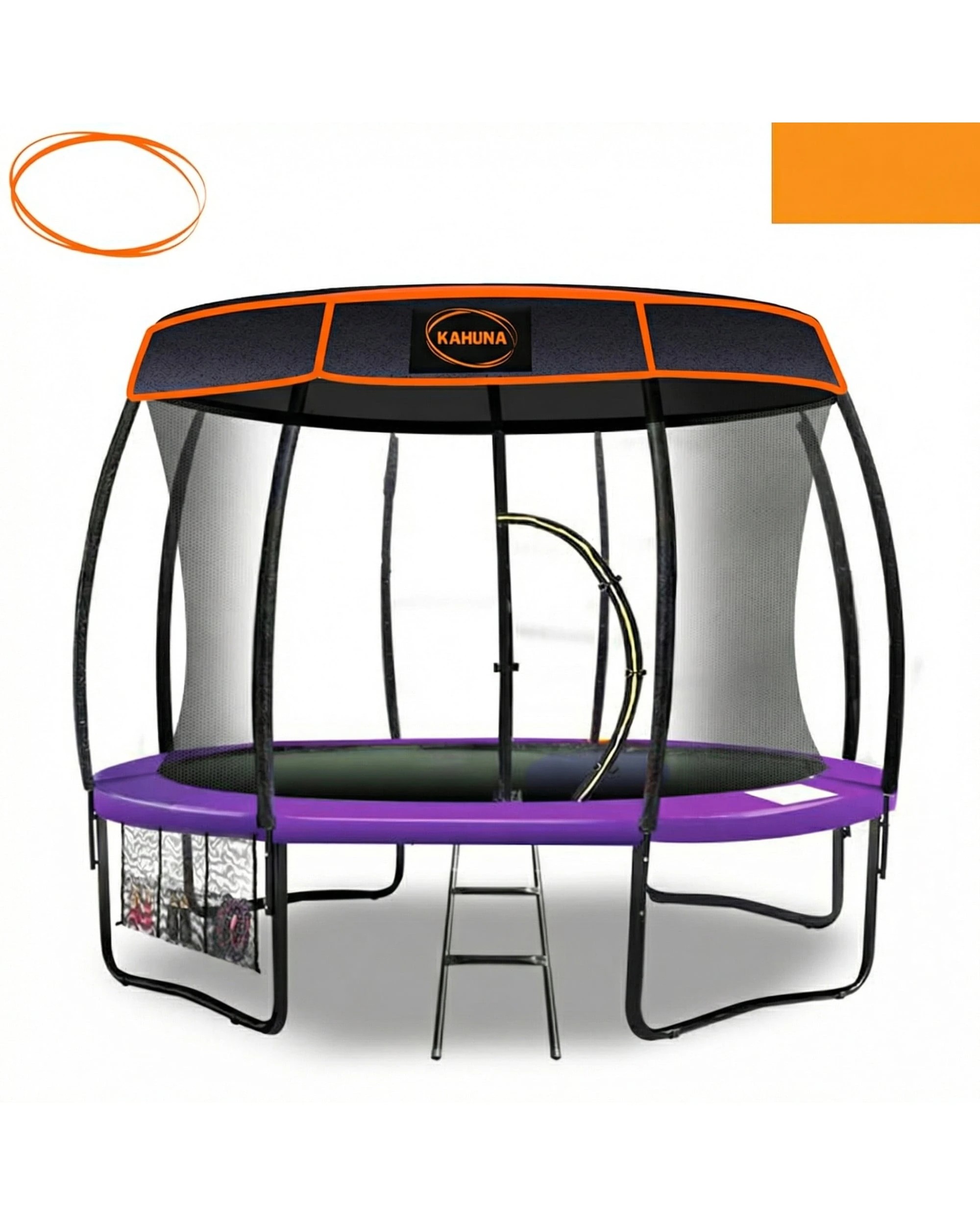 1 Kahuna Trampoline 8 ft with Roof - Purple, 1 of 5