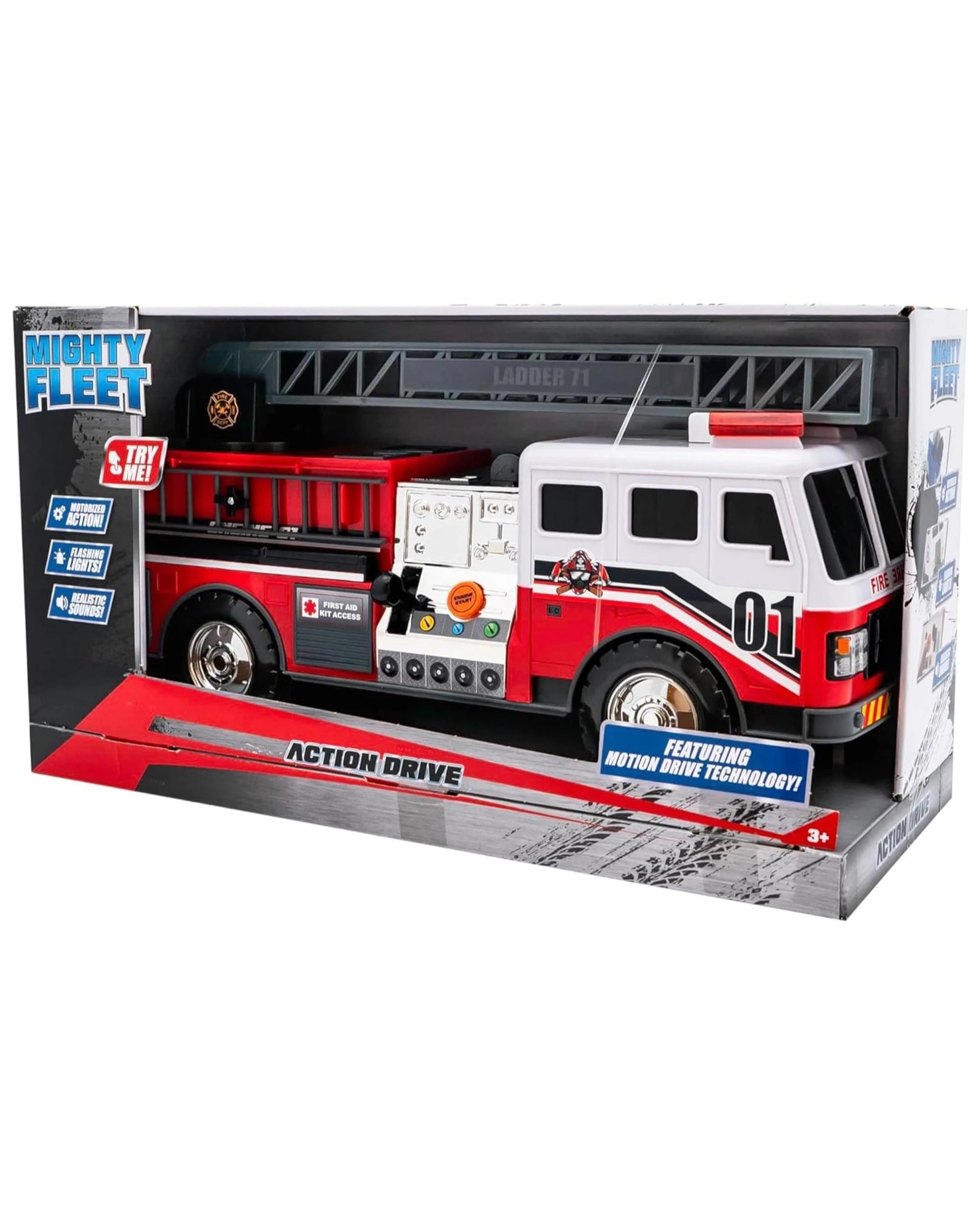 7 Mighty Fleet Action Drive Fire Truck 16 inch Interactive Vehicle, 7 of 7