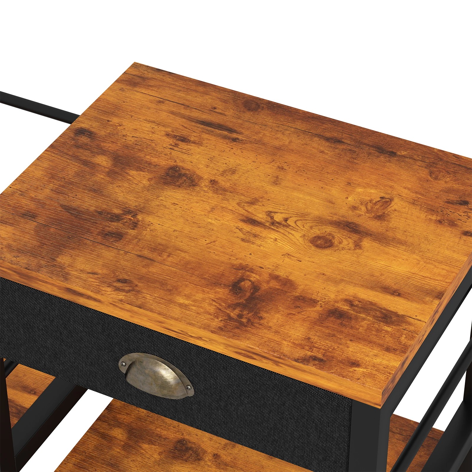 7 Advwin 3 Tier Record Player Stand Turntable Stand Records Player Table End Table - Brown, 7 of 7