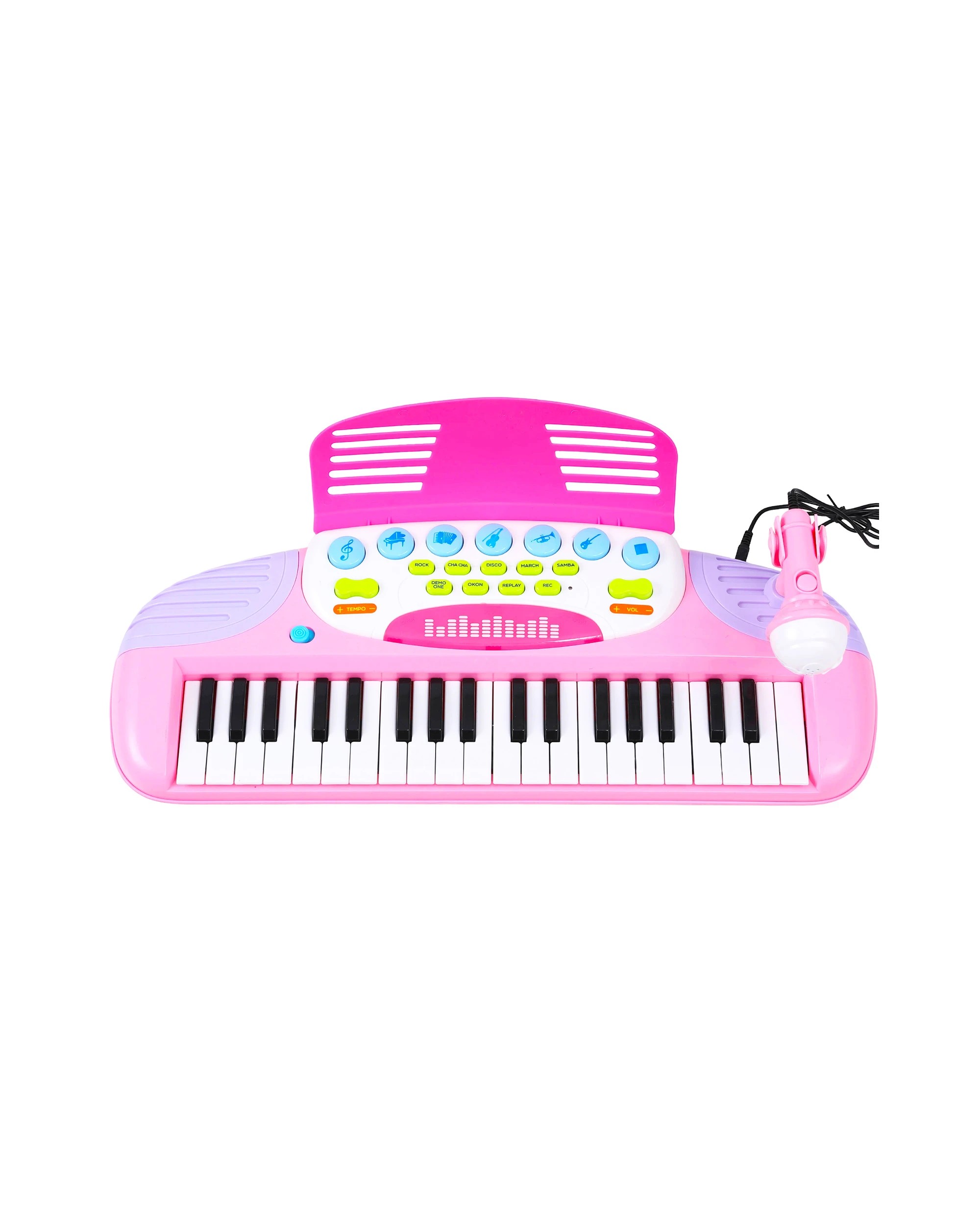 4 Keezi Kids Piano Keyboard 37 Keys Electronic Musical Instrument Set w/ Stool - Pink, 4 of 7