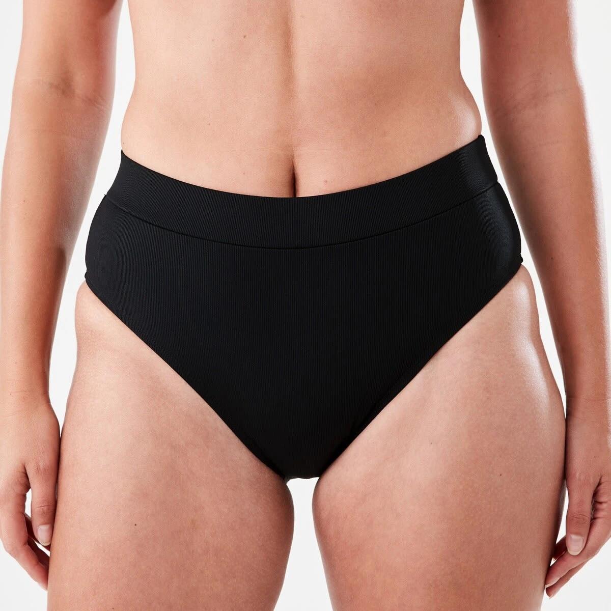 1 Ribbed Shapewear High Waist Bikini Briefs BLACK, 1 of 5