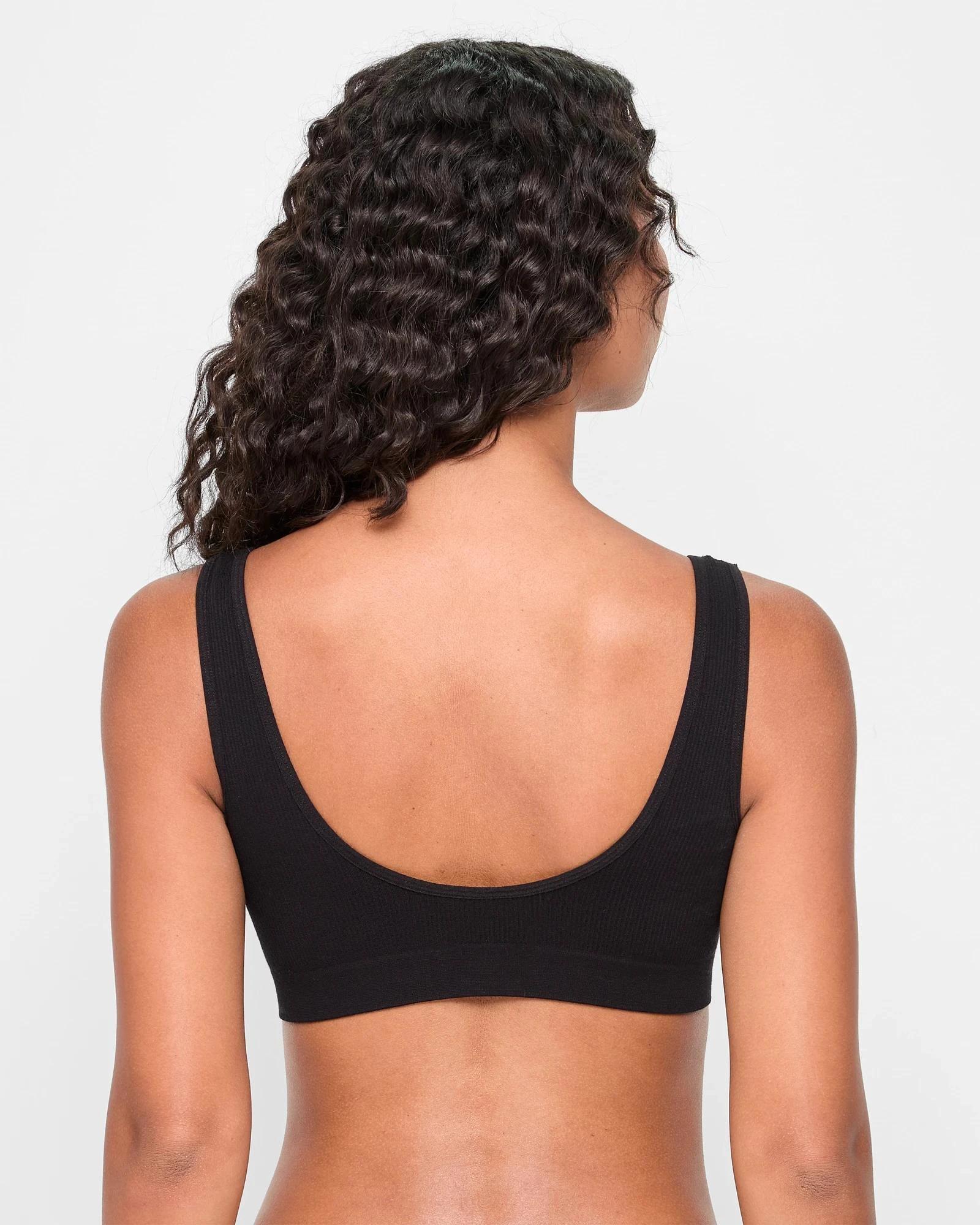 3 Target Bamboo Rib Plunge Crop Top BLACK, 3 of 3