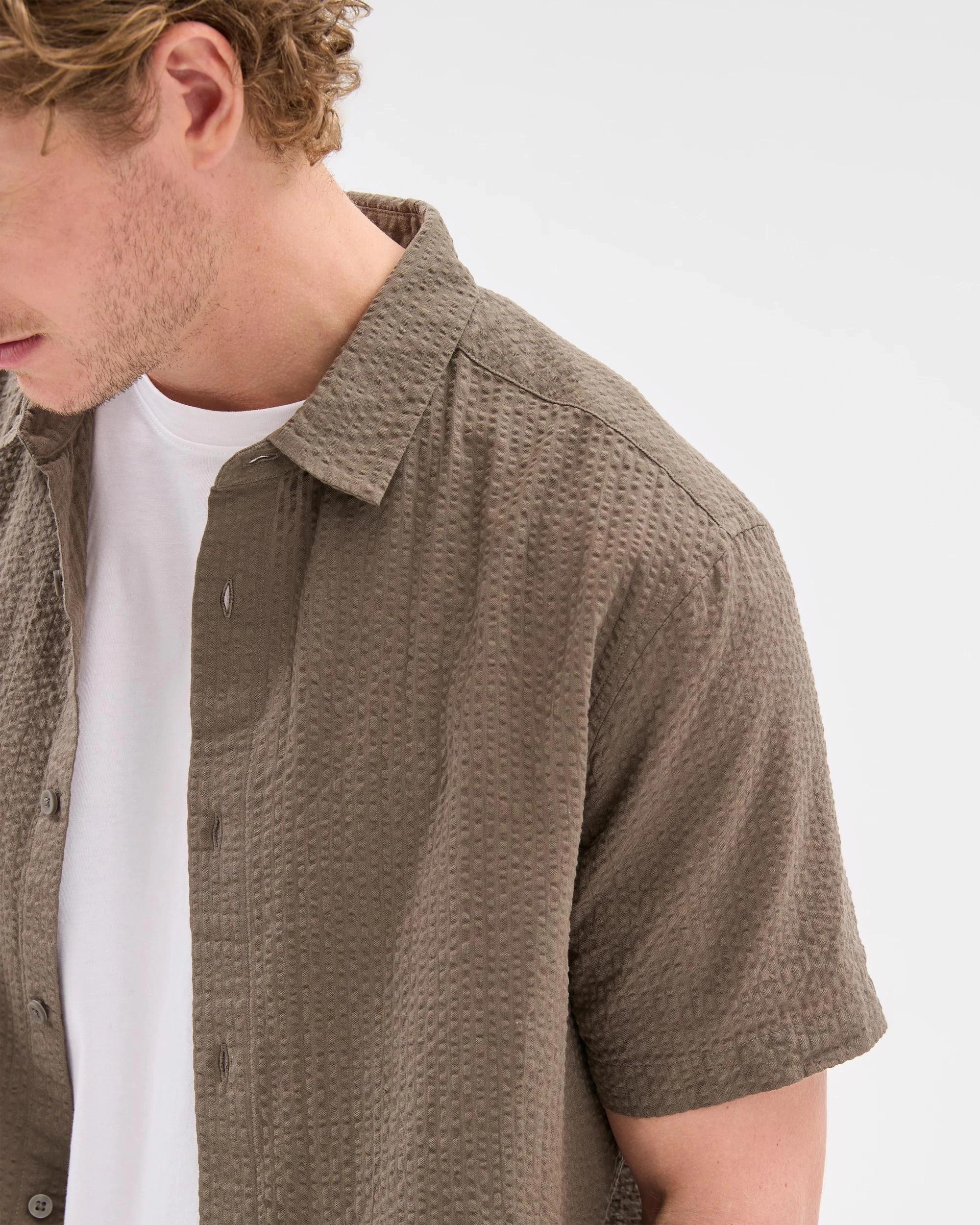 3 Target Australian Cotton Seersucker Shirt MUSHROOM, 3 of 7