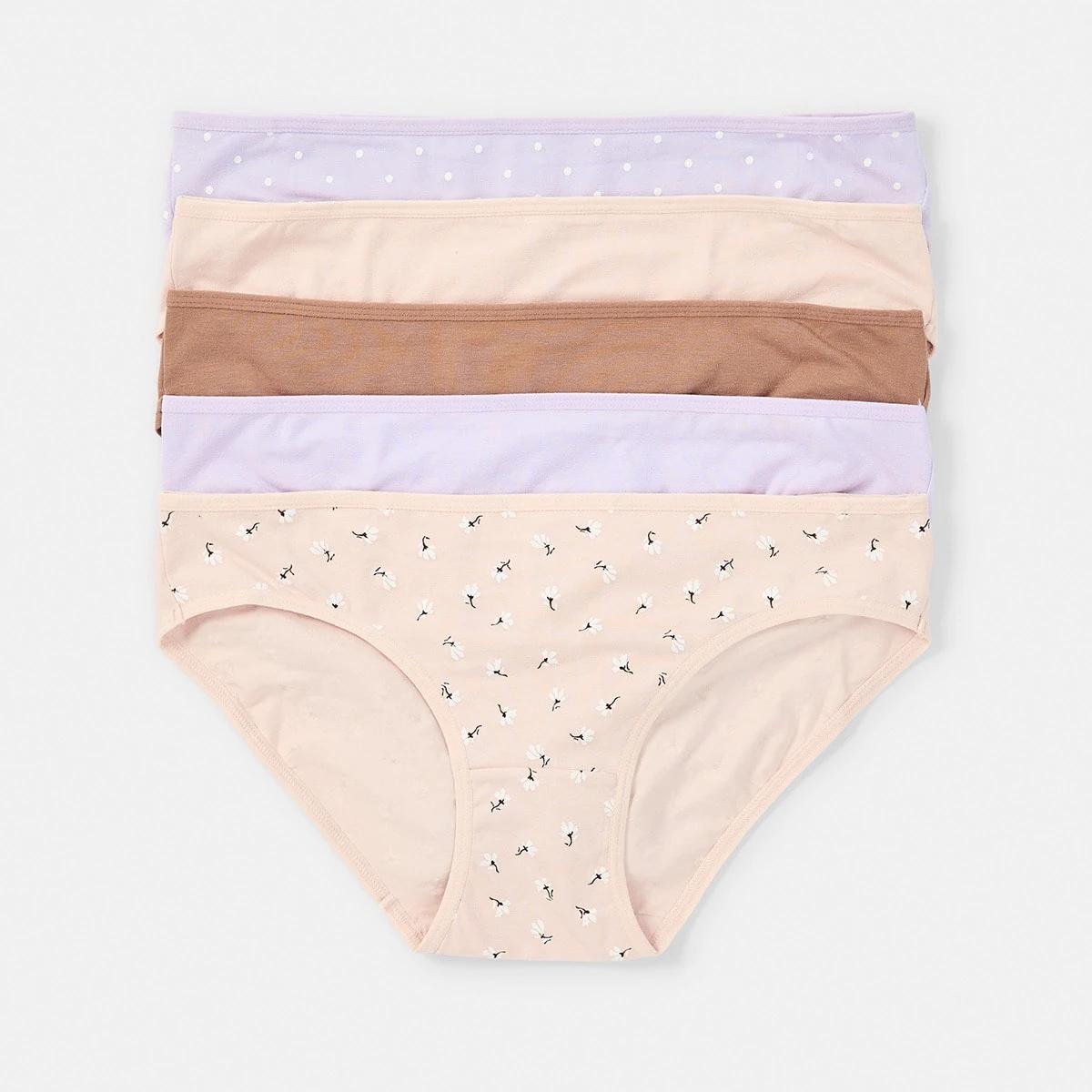 1 5 Pack Cotton Stretch Bikini Briefs PNY DTSY MULTI, 1 of 10