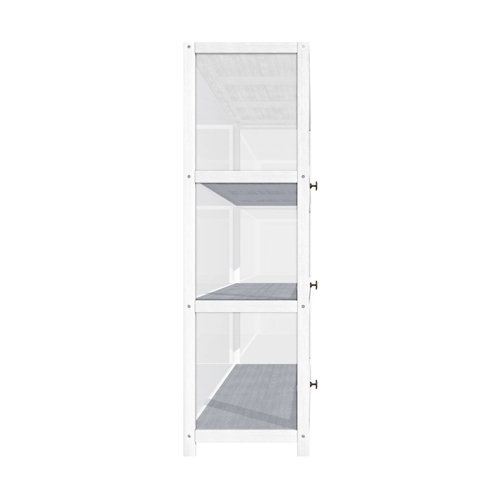 6 Oikiture Display Cabinet Storage 3-tier Shelves Clear Bookcase Stand Rack
 - White, 6 of 9