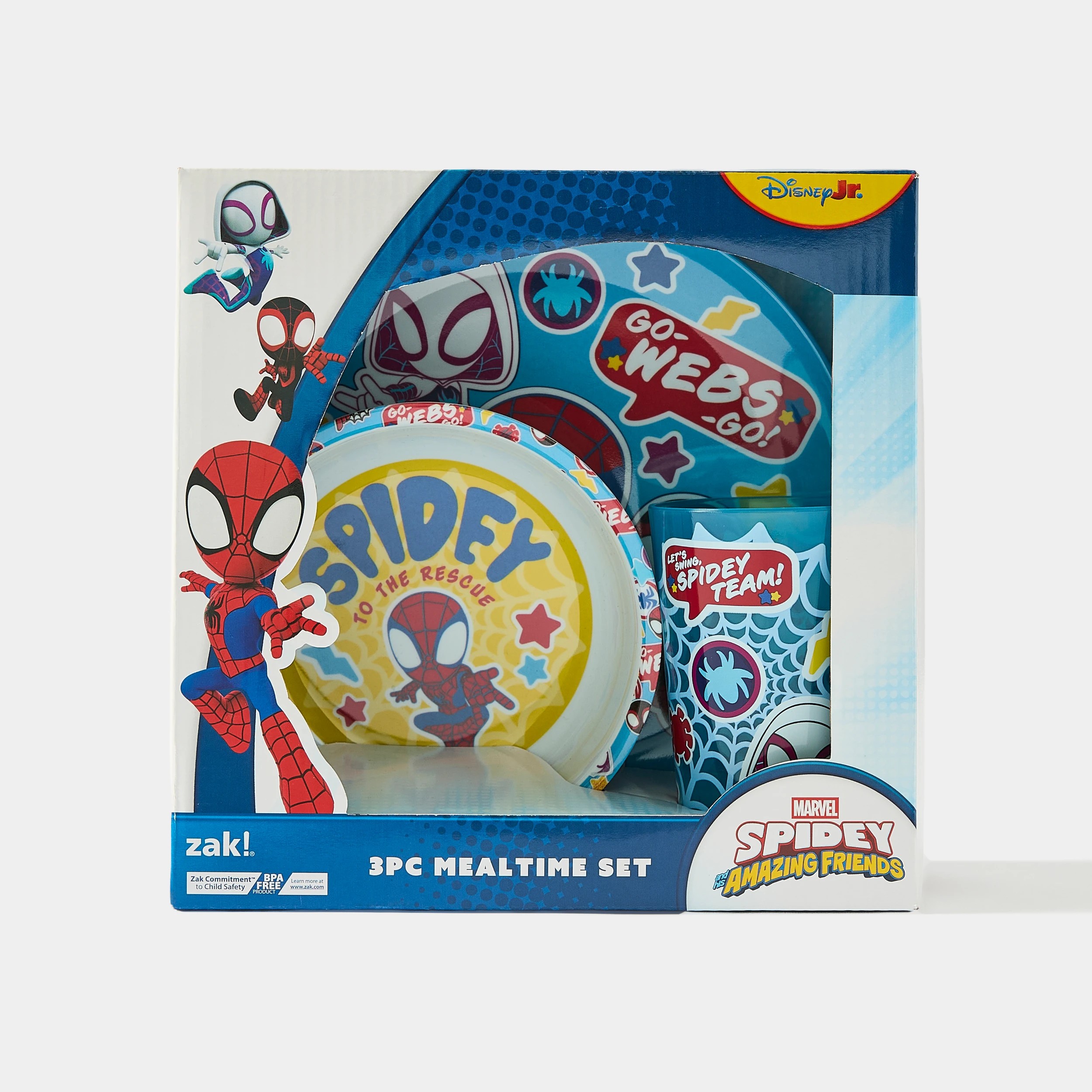 1 Disney Jr. Marvel Spidey and His Amazing Friends 3 Piece Mealtime Set, 1 of 5