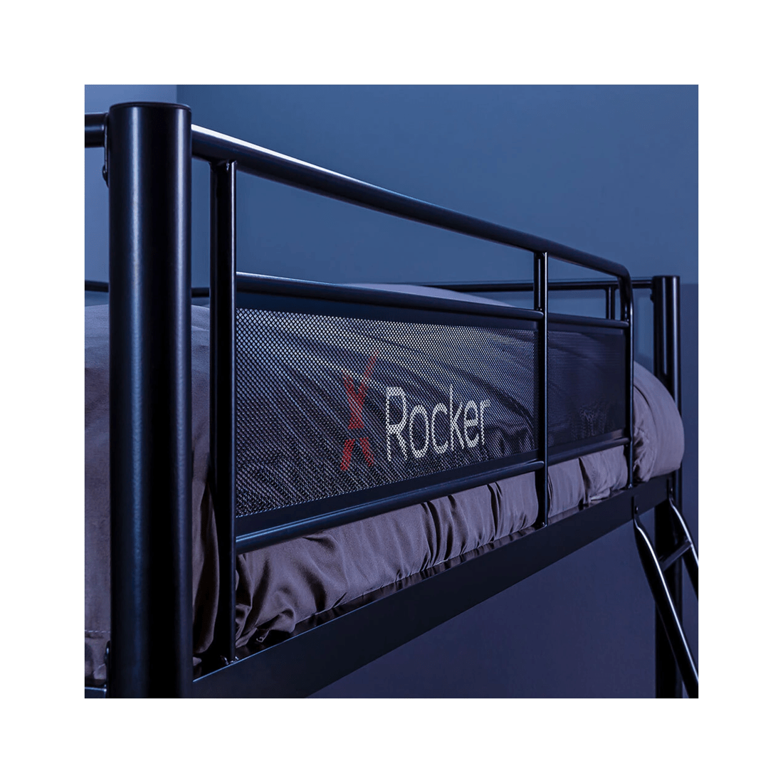 2 X Rocker Hq High Sleeper Tv/console Gaming Single Bunk Bed Frame W/built In Desk
 - Black, 2 of 2