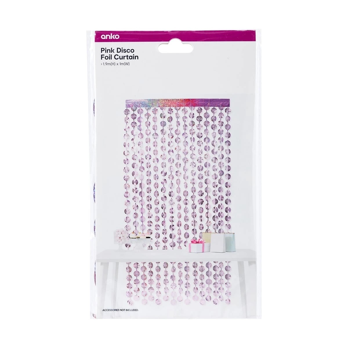 6 Pink Disco Foil Curtain, 6 of 6