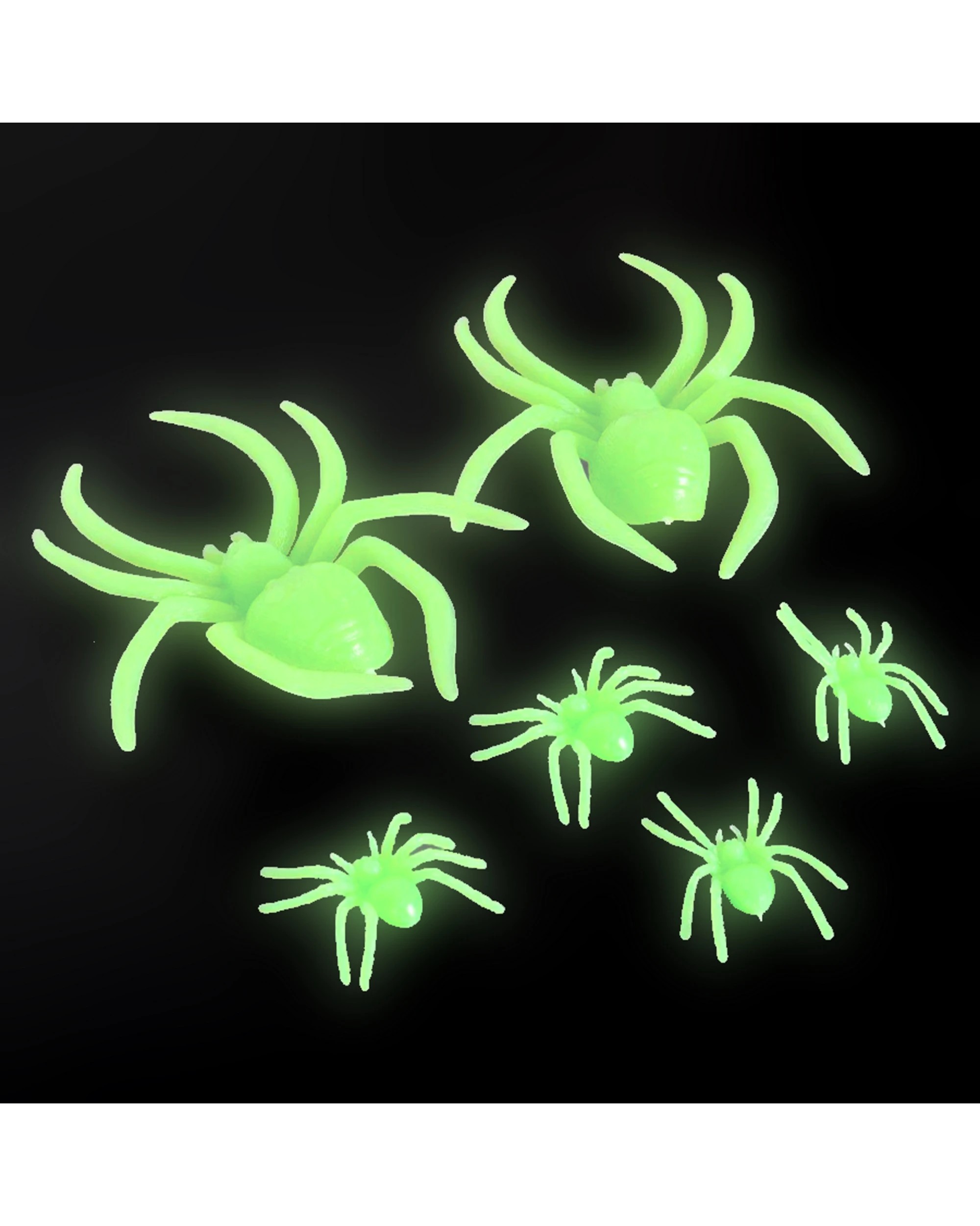2 JD Party Glow in the Dark UV Plastic Spiders Pack of 5 - Green, 2 of 2