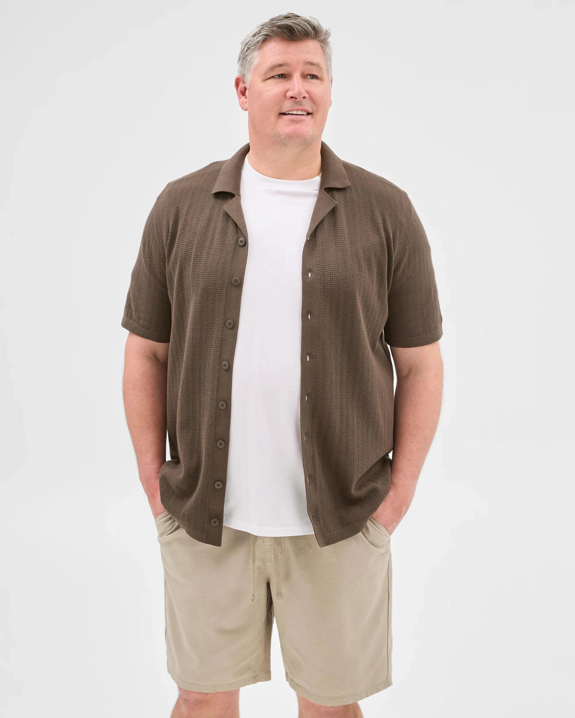 3 Target Plus Size Australian Cotton Knitted Shirt BLACK OLIVE, 3 of 6