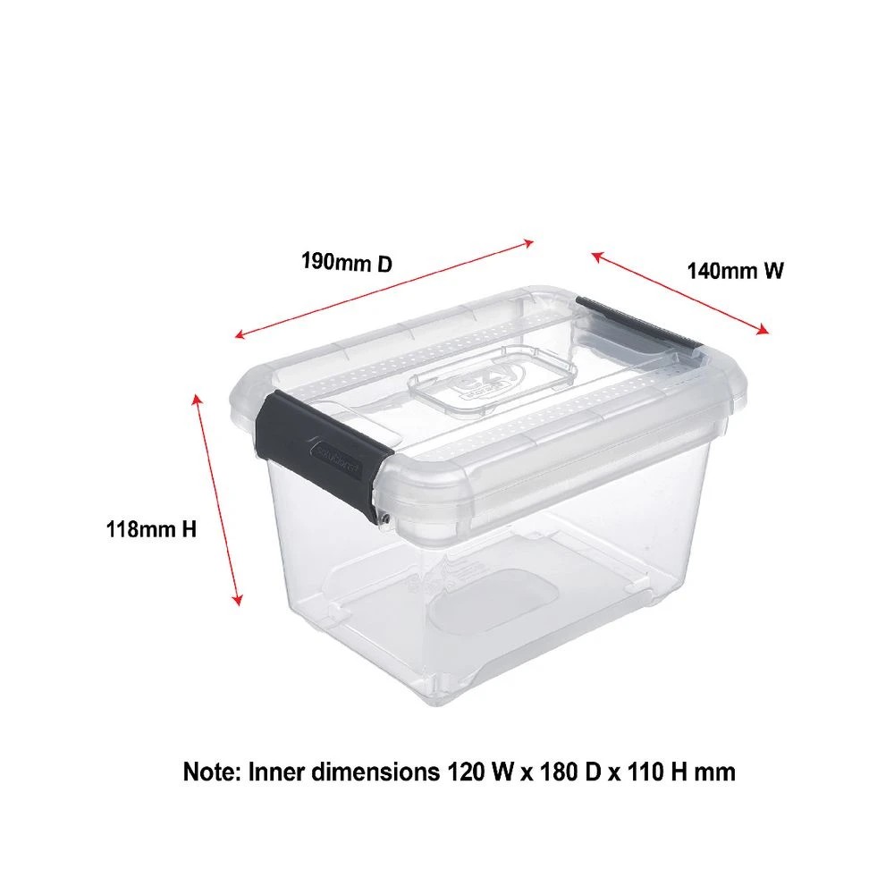 2 Ezy Storage 1.8L Solutions Plus Storage Container Clear, 2 of 6