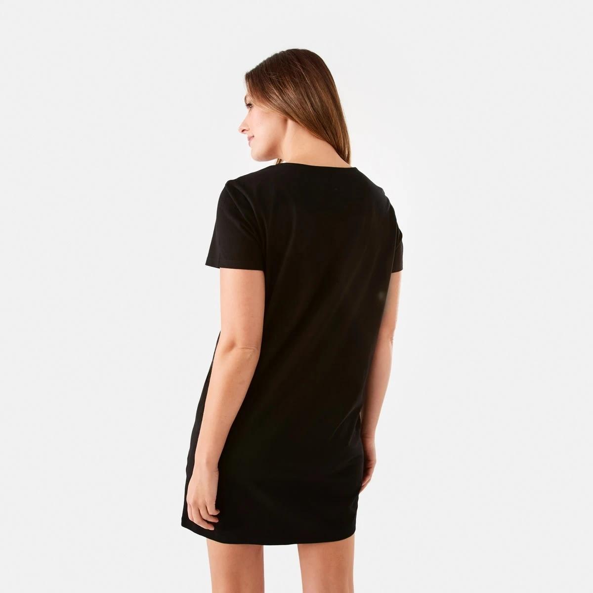3 Short Sleeve Relaxed T-shirt Mini Dress Black, 3 of 7