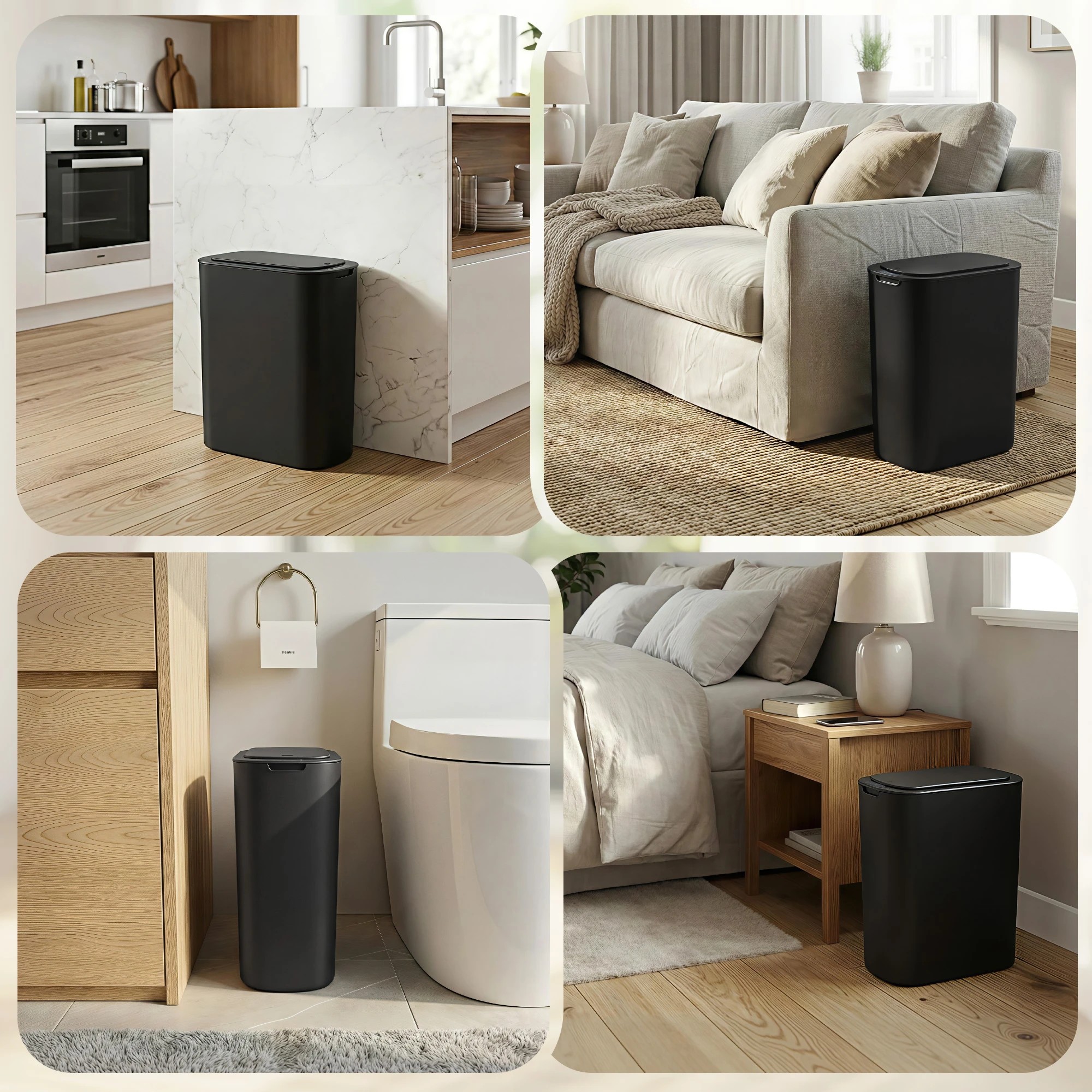 6 Devanti Automatic Trash Bin with Lid 25L Motion Sensor Kitchen Bin - Black, 6 of 7