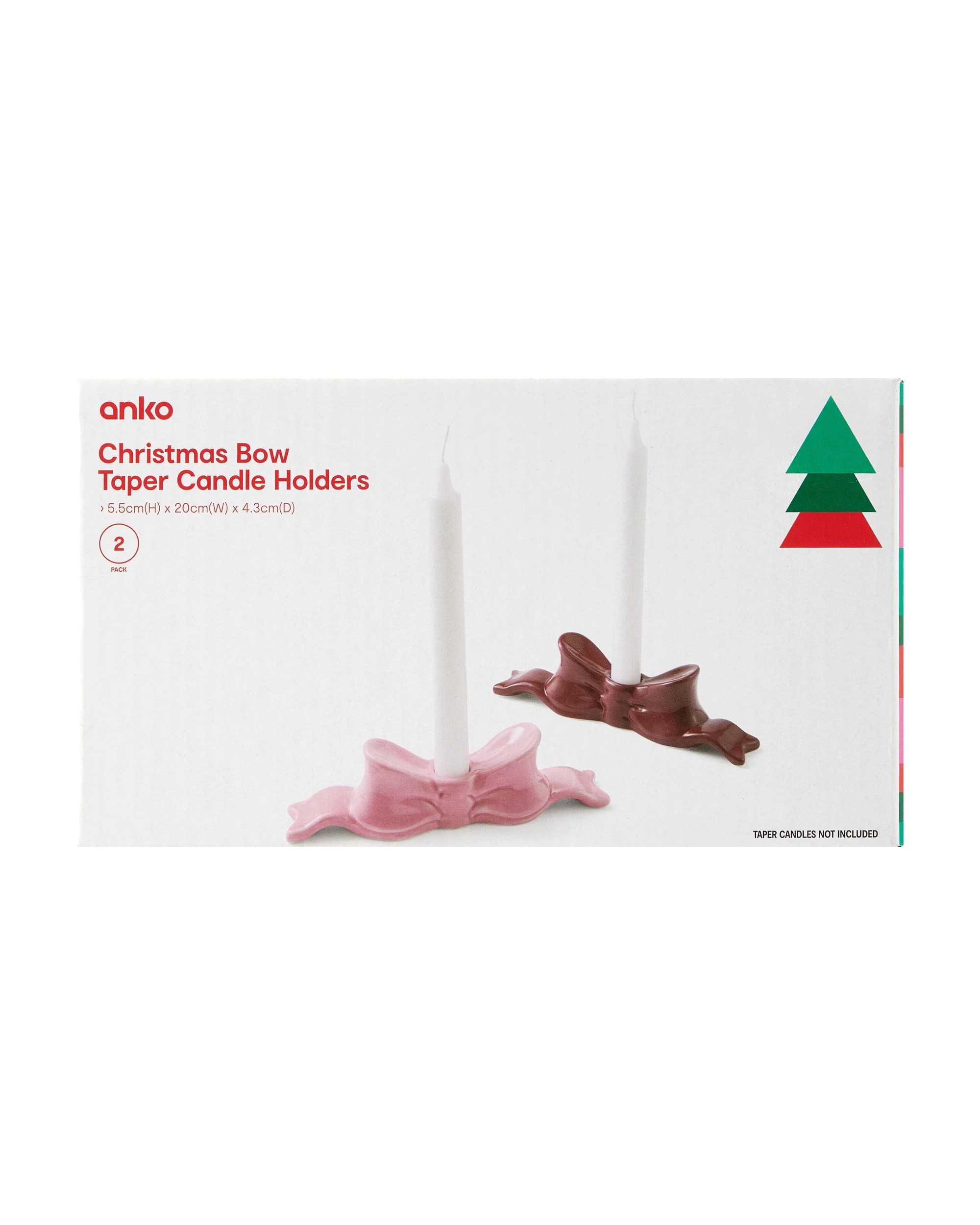 7 Christmas Bow Taper Candle Holders, 7 of 8