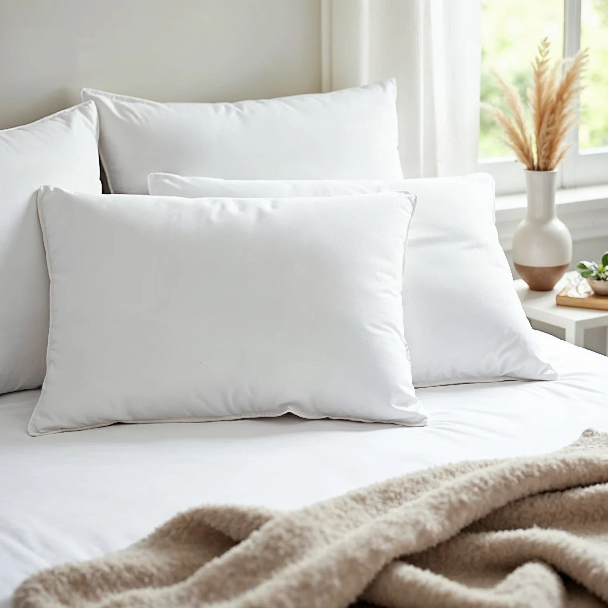 6 Royal Comfort Duck Feather Down Pillows 50 x 75cm Set Hotel Quality 4 Pack - White, 6 of 9