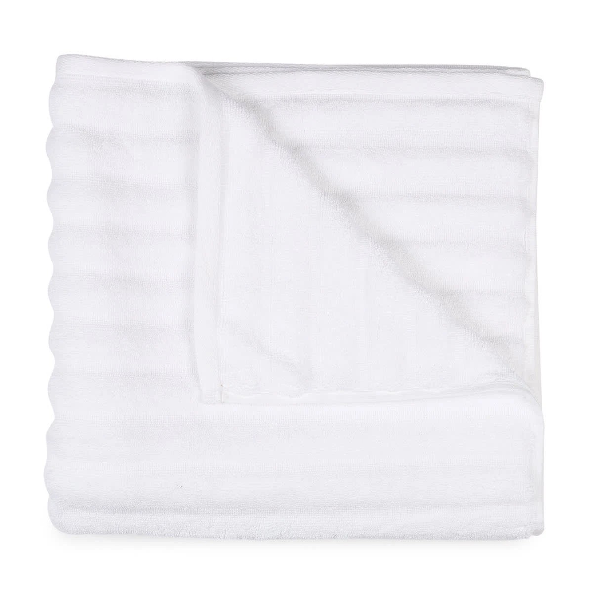 1 Thick Ribbed Australian Cotton Bath Towel - White, 1 of 5