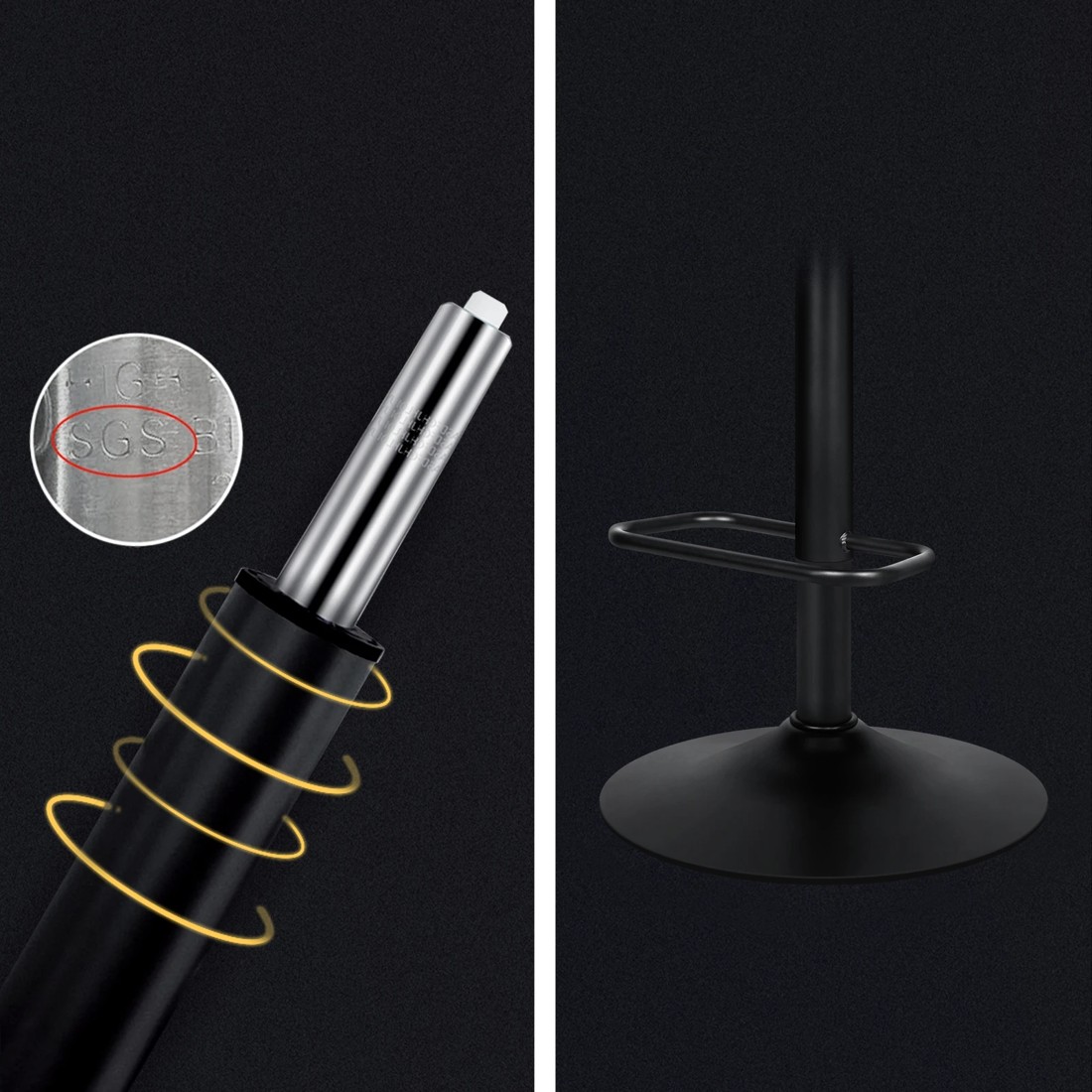 4 Alfordson 4x Bar Stools Gas Lift Fabric Bar Chairs Kitchen Swivel Gloria - Grey, 4 of 10