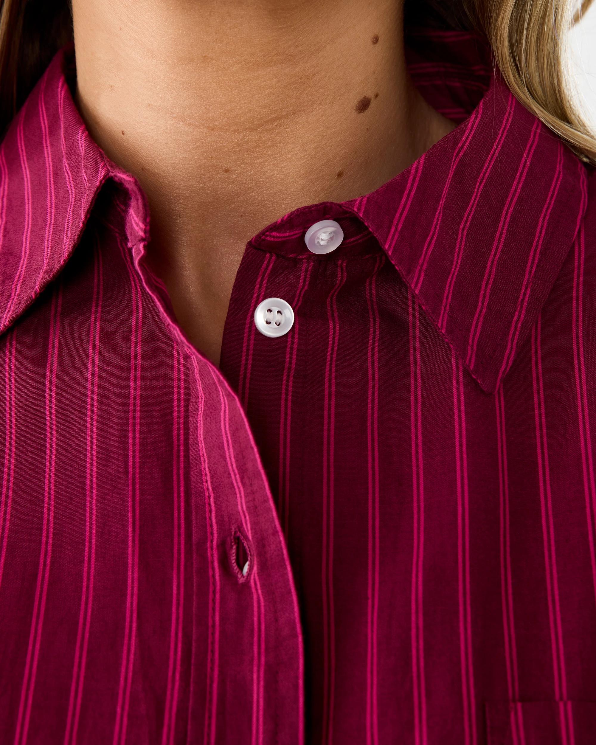 5 Long Sleeve Boyfriend Stripe Shirt Cran Strpe, 5 of 8
