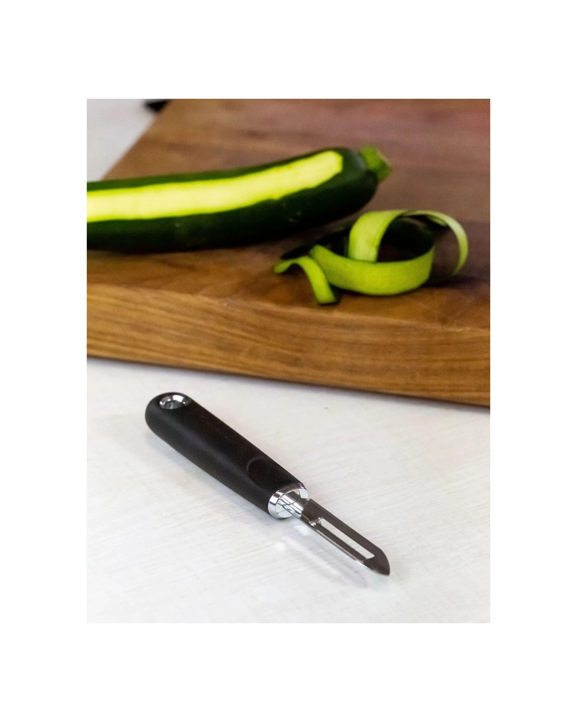 2 MasterCraft 4PK Soft Grip Stainless Steel Fixed Head Peeler With Thumb Holder - Black, 2 of 5