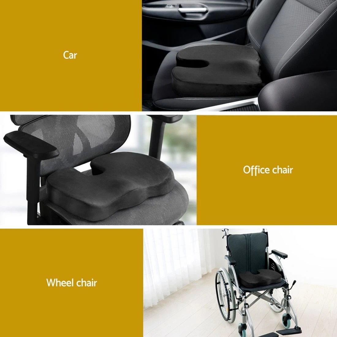 6 Giselle Bedding Seat Cushion Memory Foam Pillow
 - black, 6 of 6