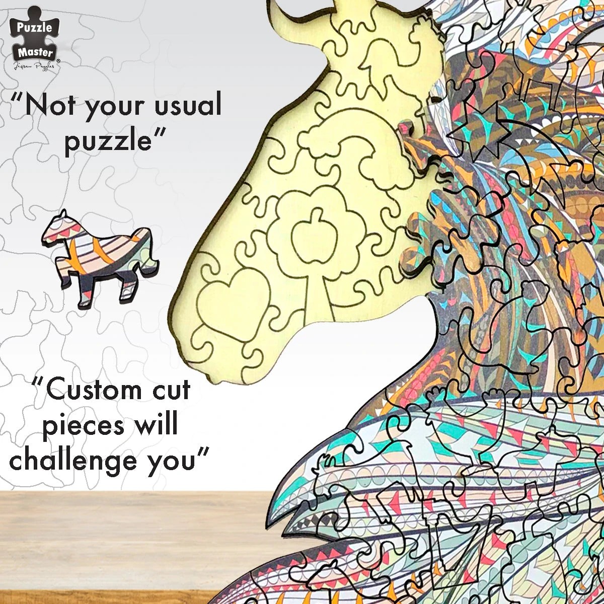 4 Puzzle Master 124 Piece Wooden Jigsaw Puzzle, Horse, 4 of 8
