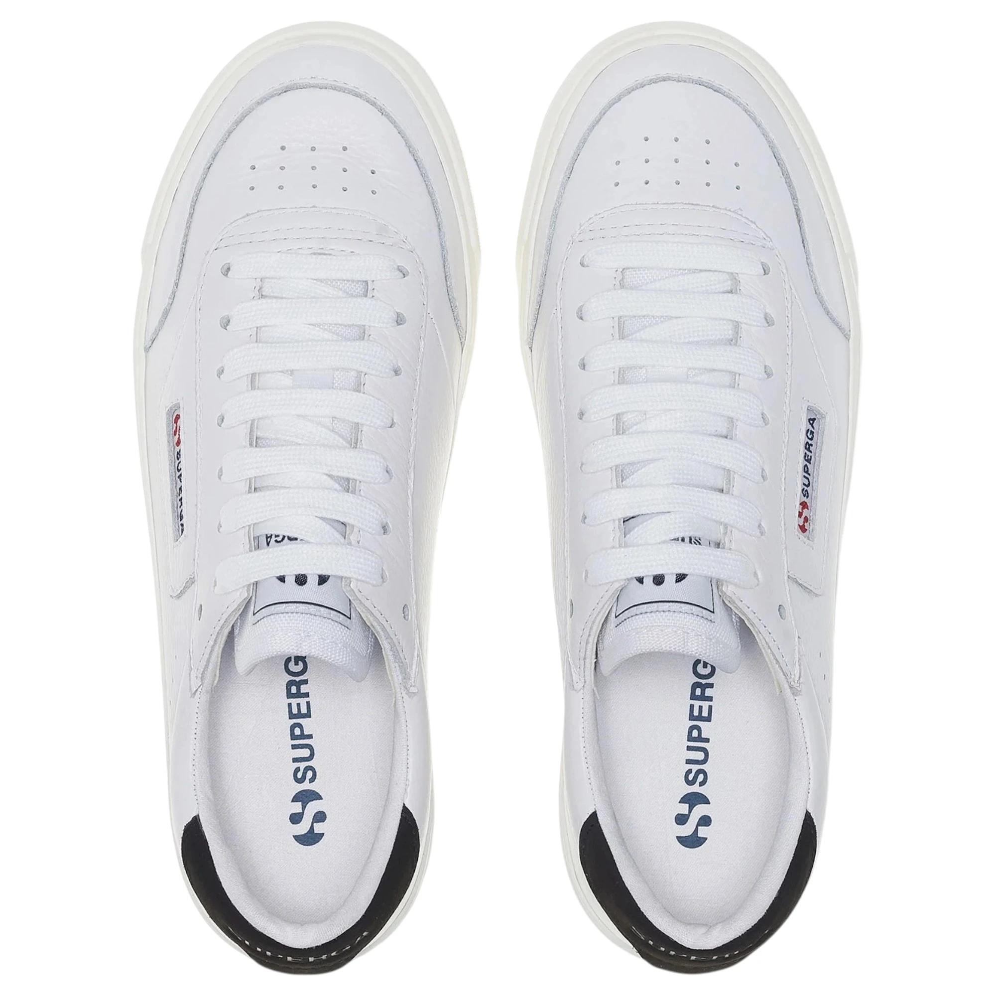 3 Superga Unisex 3843 Court White/ Black Multi Casual Shoes WHITE/BLACK, 3 of 5