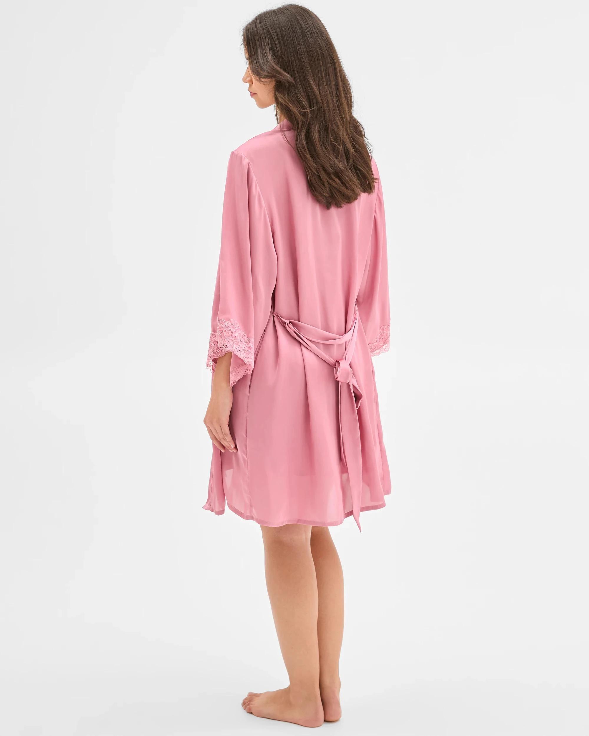 6 Target Woman Satin Short Sleep Robe PINK, 6 of 6