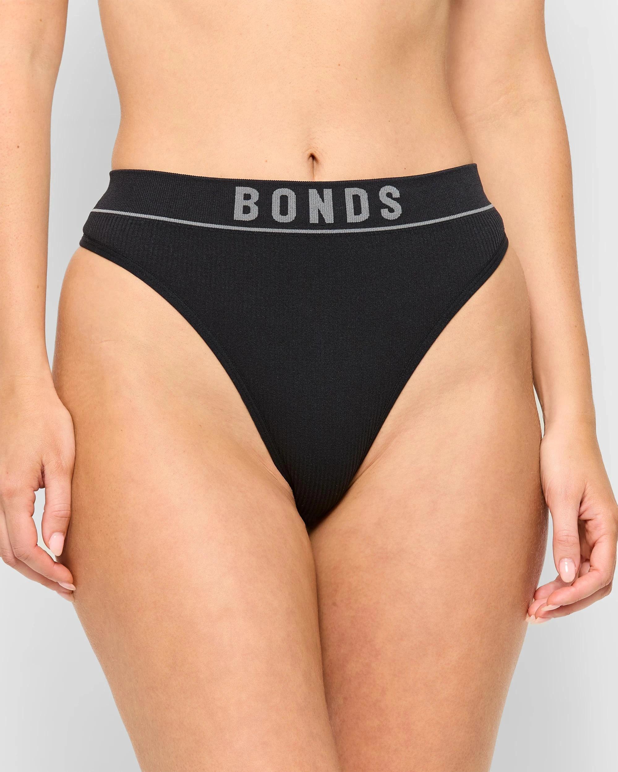 1 Retro Rib Hi G-String Briefs - Bonds BLACK, 1 of 2