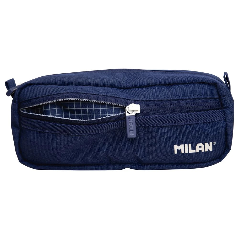 4 Milan Double Zip Pencil Case Navy, 4 of 5