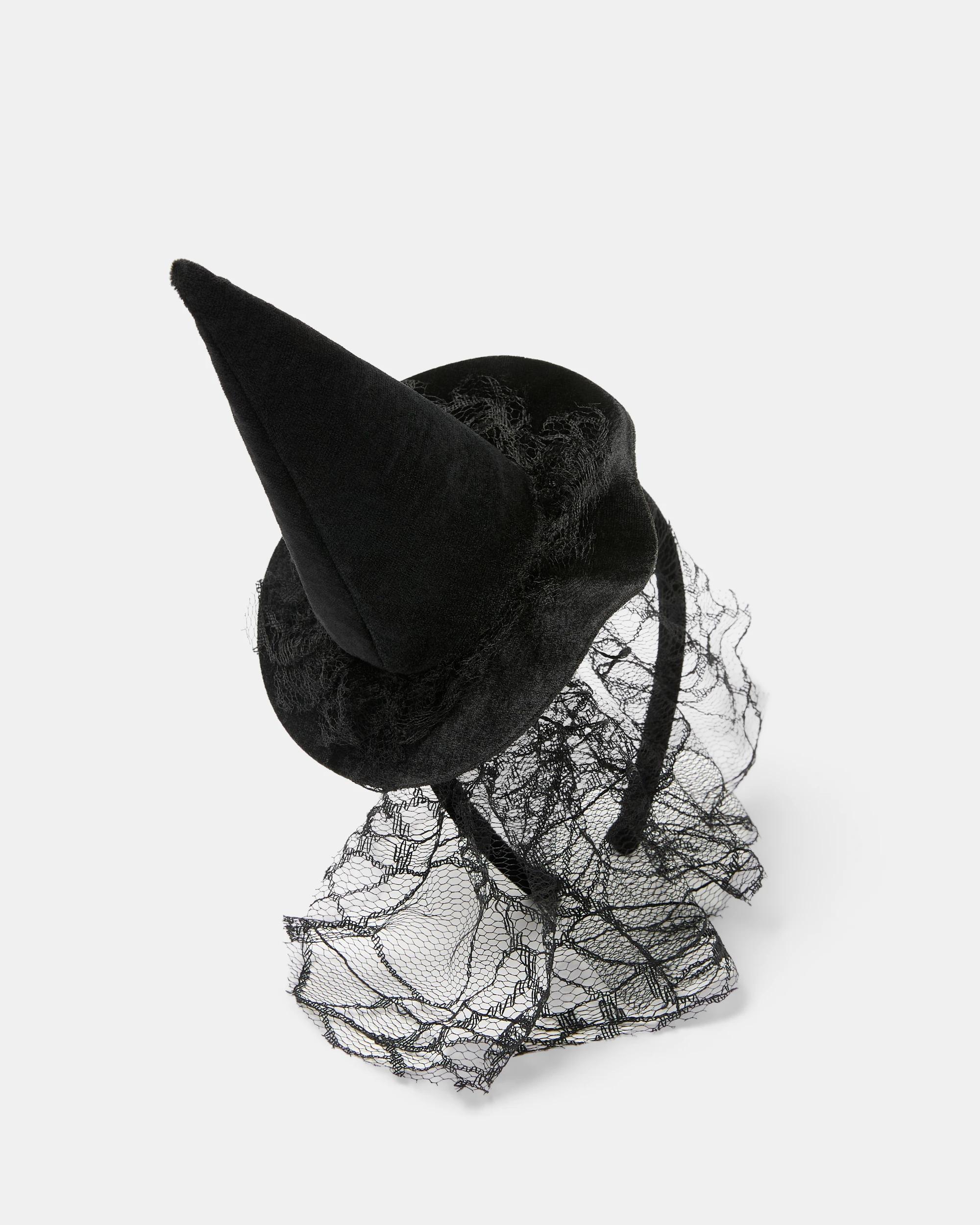 1 Halloween Witch Hat Headband - Black BLACK, 1 of 4