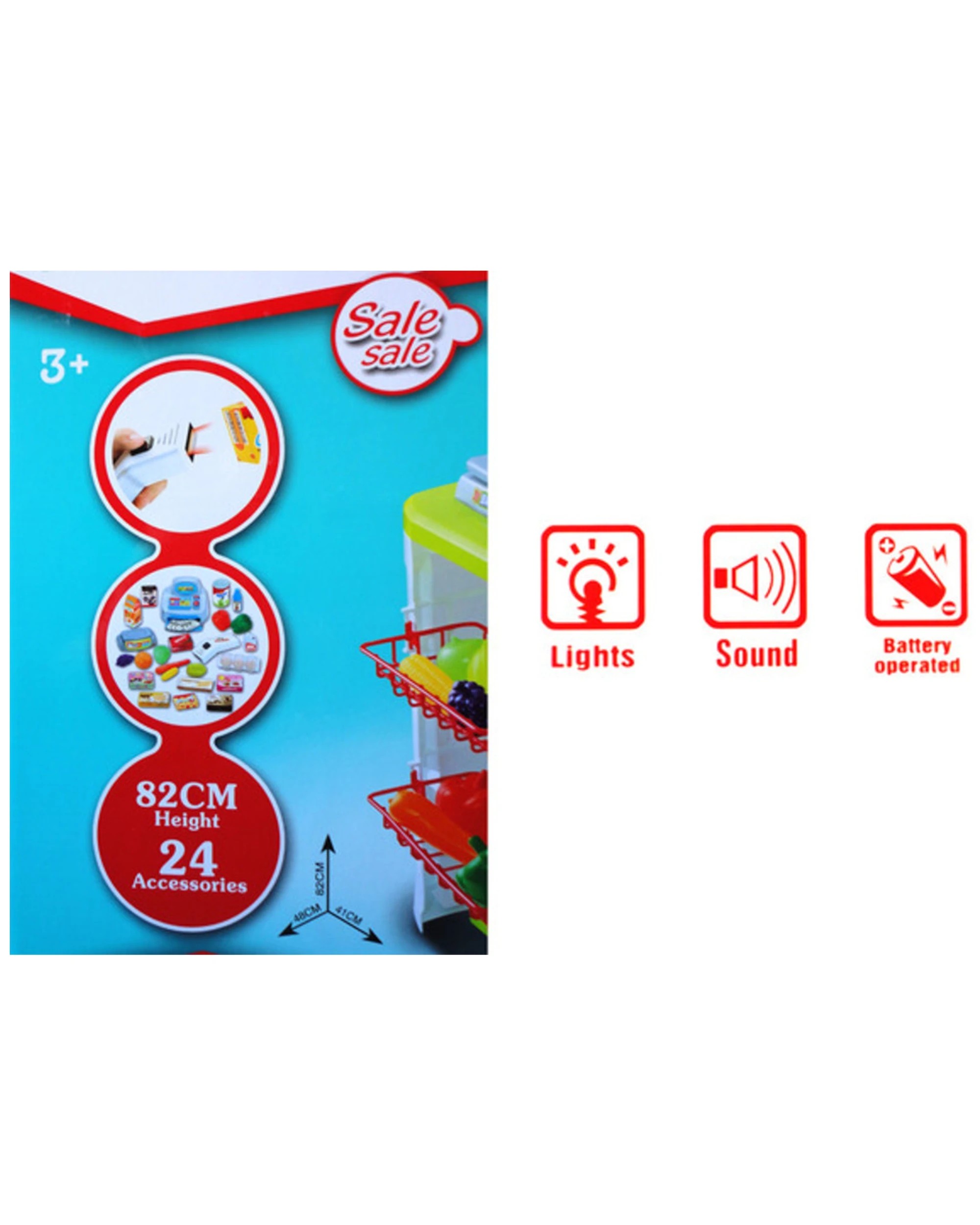 3 Lenoxx Kids Supermarket Play Set With Cash Register And Shopping Trolley Toys Market - Multi, 3 of 7