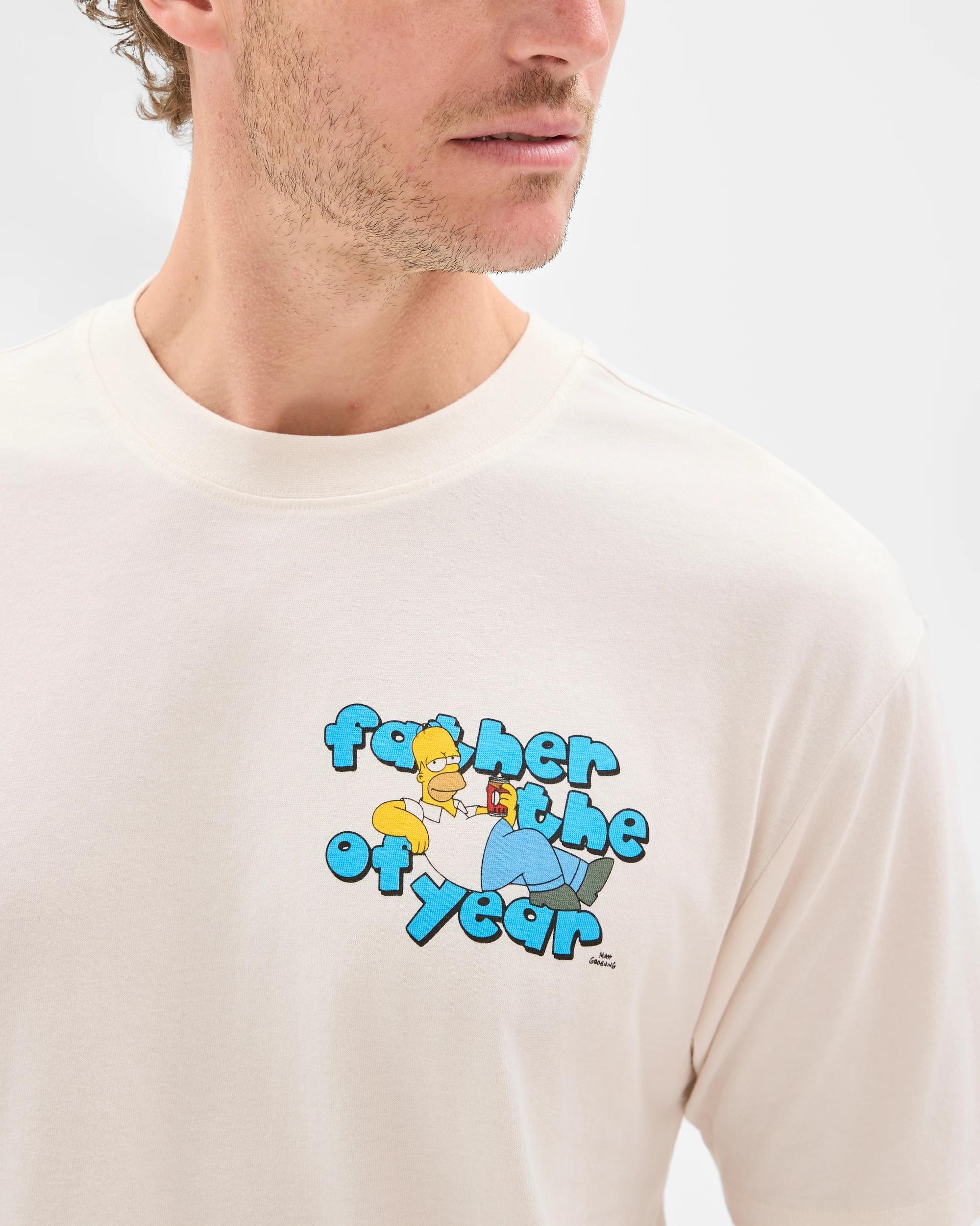 7 The Simpsons Australian Cotton T-Shirt WHITE FATHER OF THE YEAR, 7 of 7