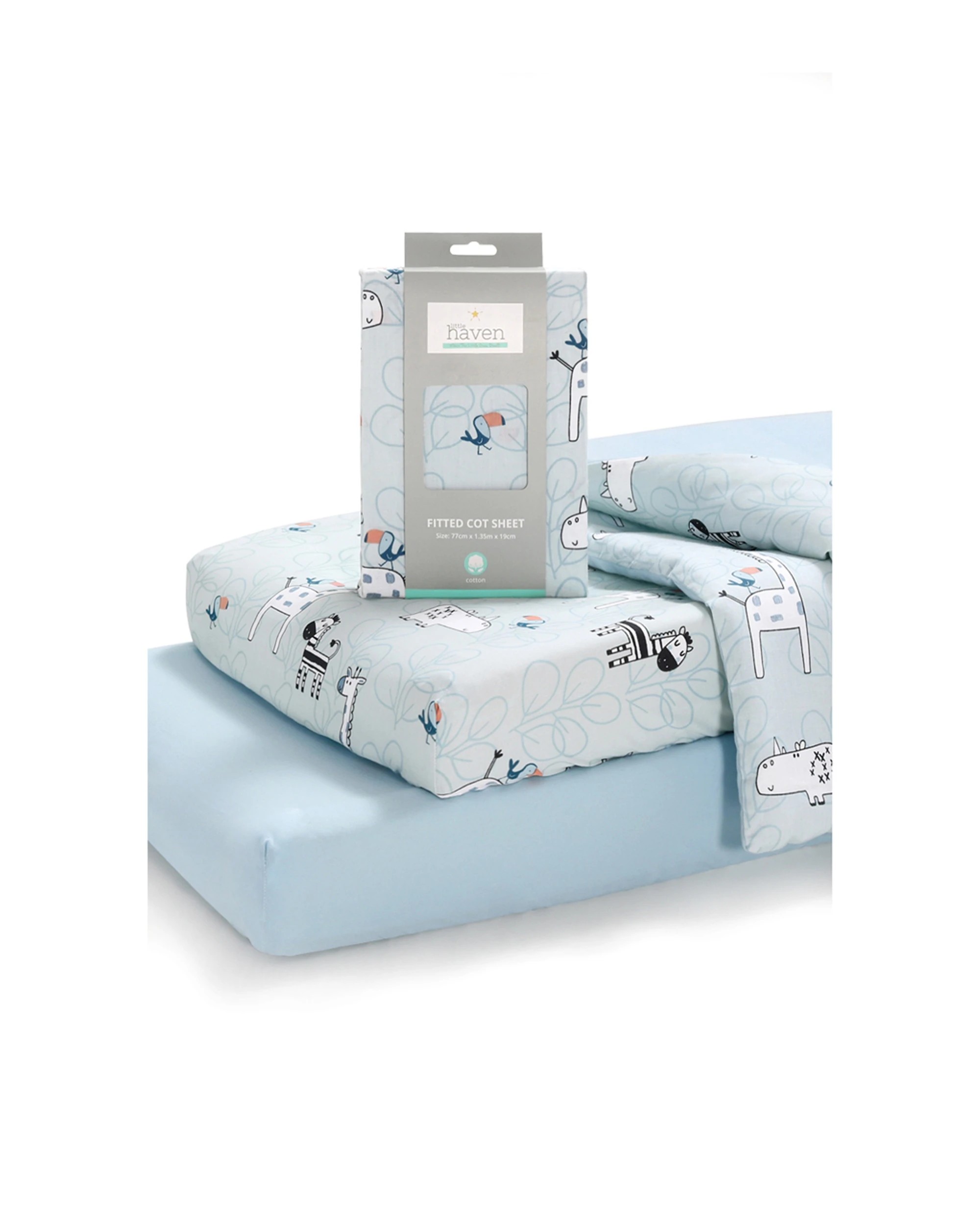 4 Little Haven Soft Safari 2 Pack Bassinet Sheet Set Cotton All Round Elastic - Multi, 4 of 5