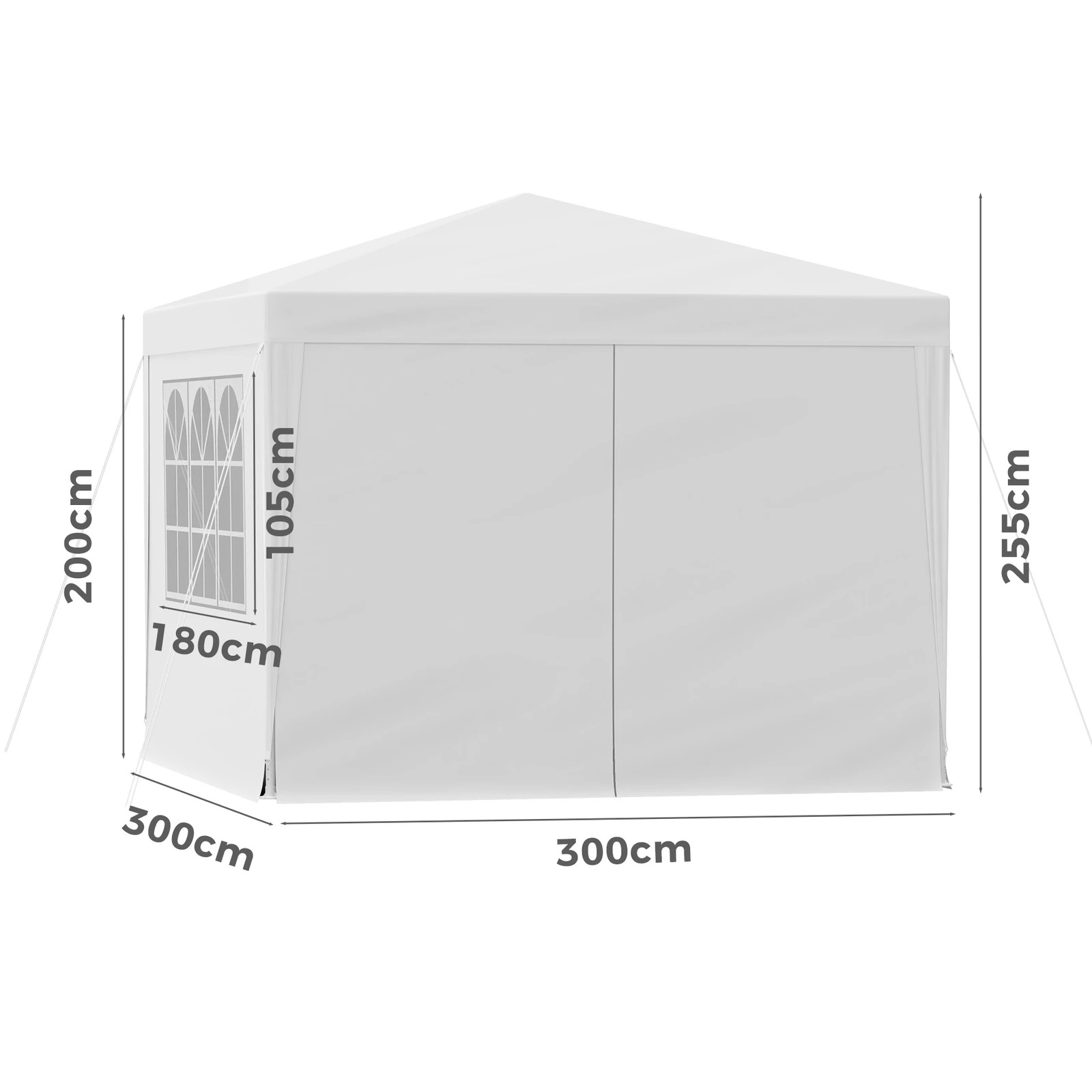7 Alfordson Gazebo Outdoor Wedding Party Tent Camping Portable Side Wall 3x3m - White, 7 of 7