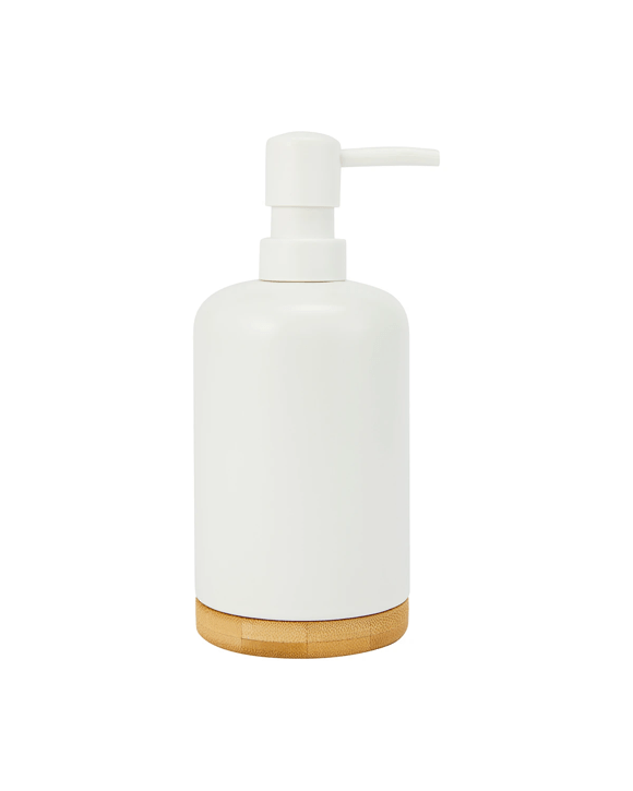 White and Bamboo Soap Dispenser