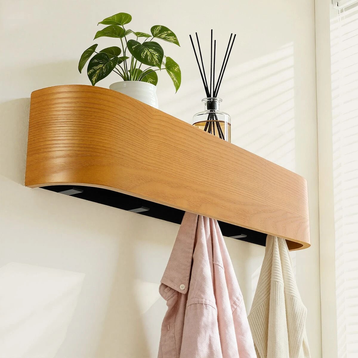 3 Ausway Clothes Coat Rack Hanger Wall Mounted 5 Hooks, 3 of 9