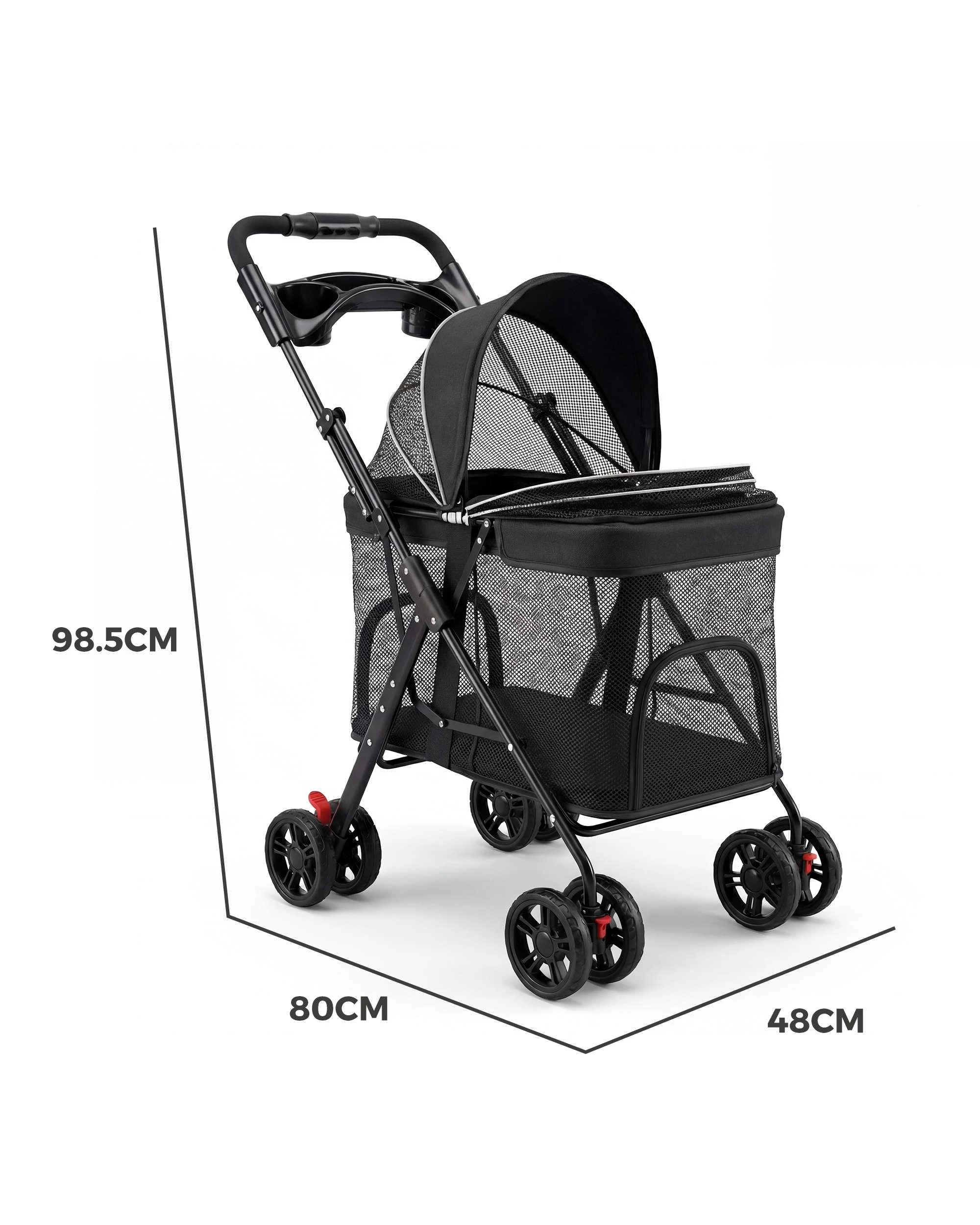 9 Advwin Pet Stroller Pram Foldable Dog Cat Carrier Cage Travel Pushchair, 9 of 9