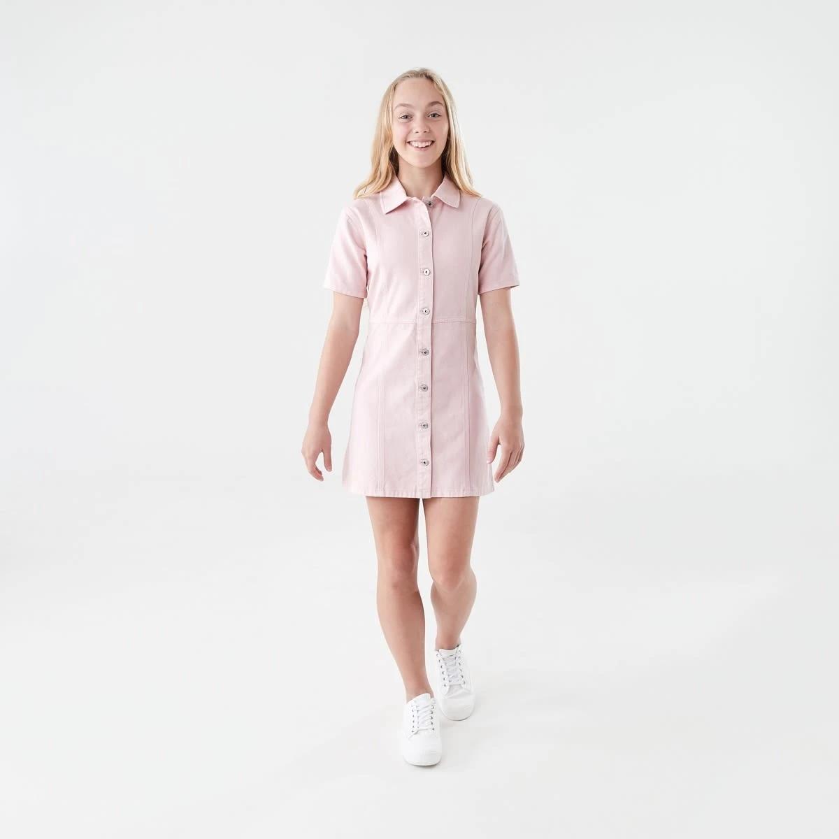 6 Denim Dress LIGHT PINK WASH, 6 of 7