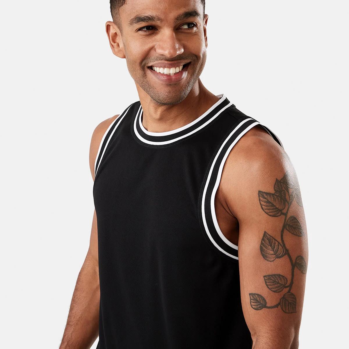 4 Active Mens Basketball Tank BLACK, 4 of 6