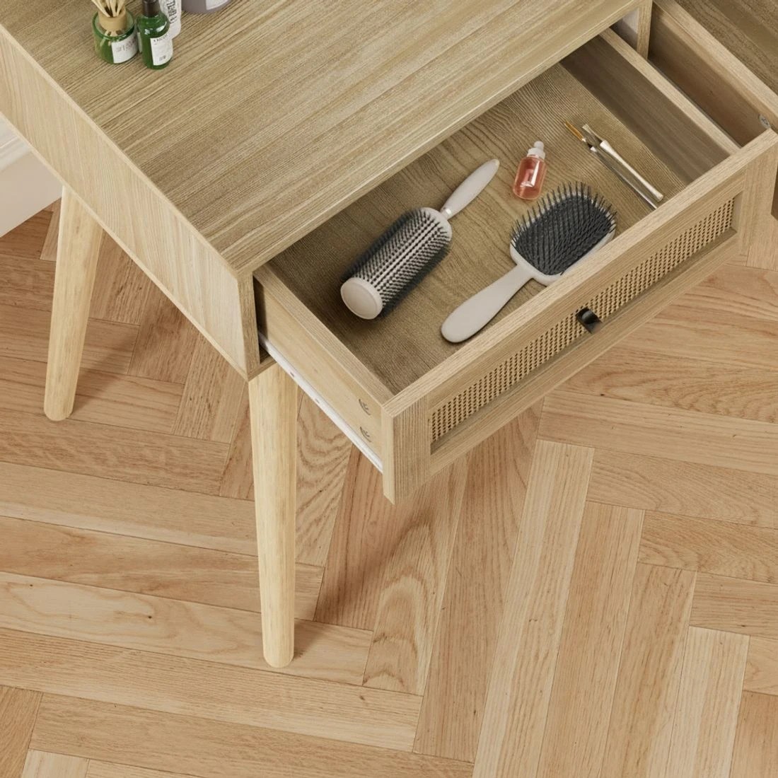 4 Artiss Dressing Table Set Rattan Frances - Natural, 4 of 7