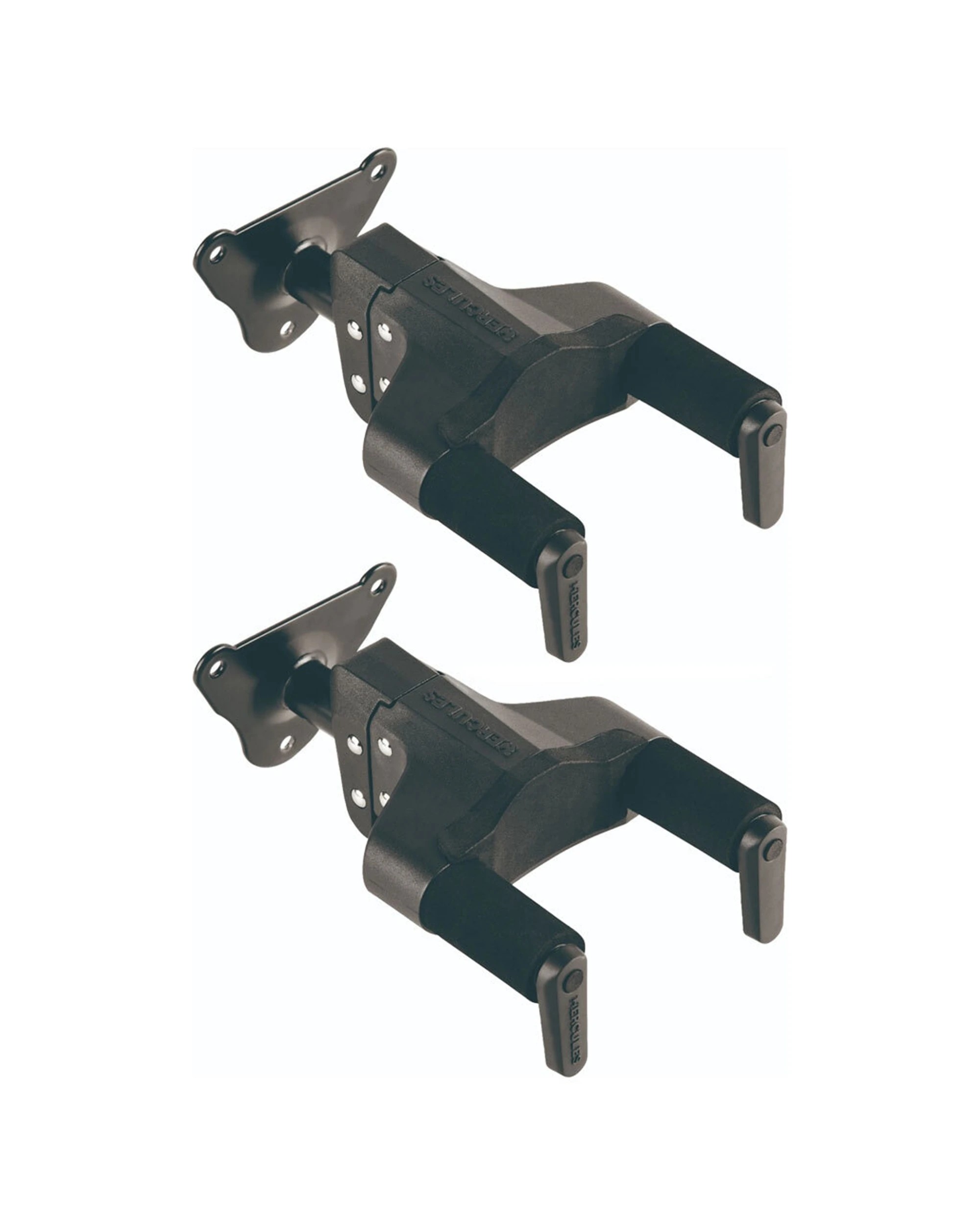 1 Hercules 2PK Screw In Acoustic & Electric Guitar Hanger Holder Wall Mount Rack - Black, 1 of 3