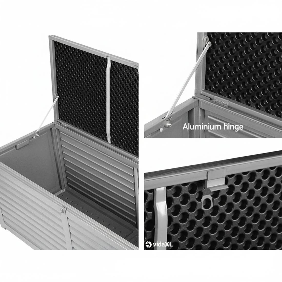 6 Gardeon Outdoor Storage Box 390L Container Lockable Garden Bench Tools Toy Shed - Black, 6 of 7