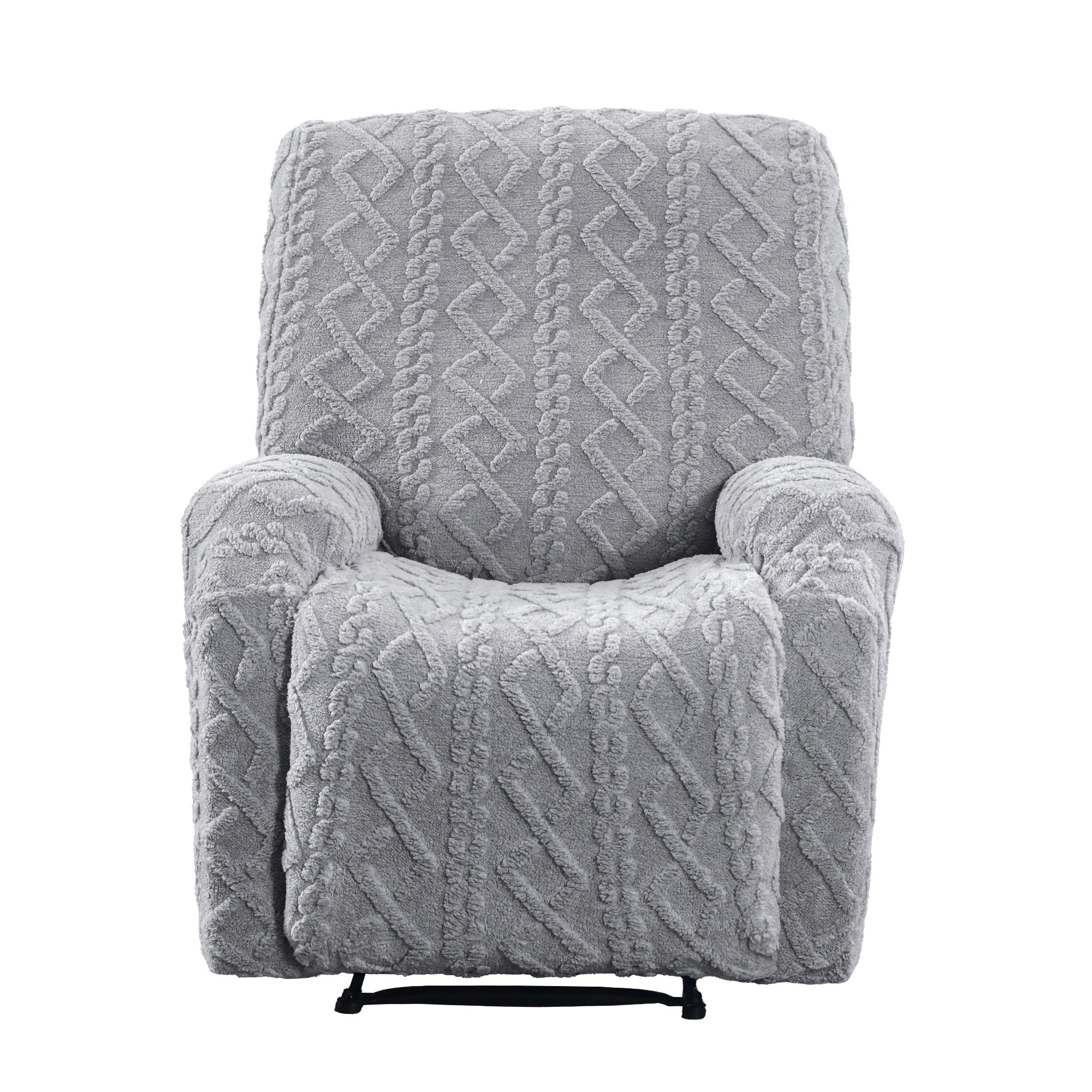 3 Artiss Recliner Chair Covers with Storage Side Pockets Grey Recliner Protector - Grey, 3 of 4