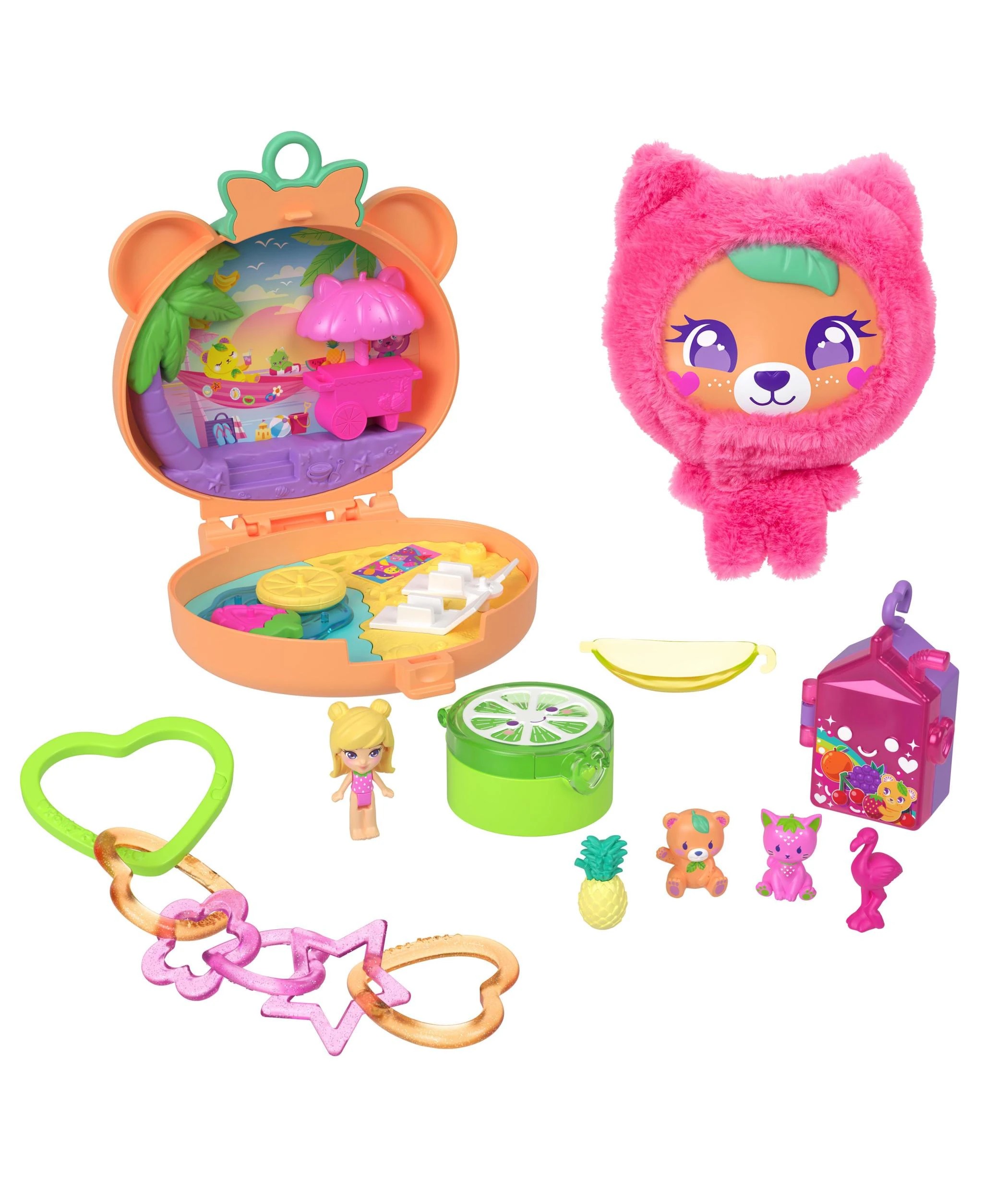 2 Polly Pocket Plushie Bear Compact , Doll & Keychain Playset - Multi, 2 of 5