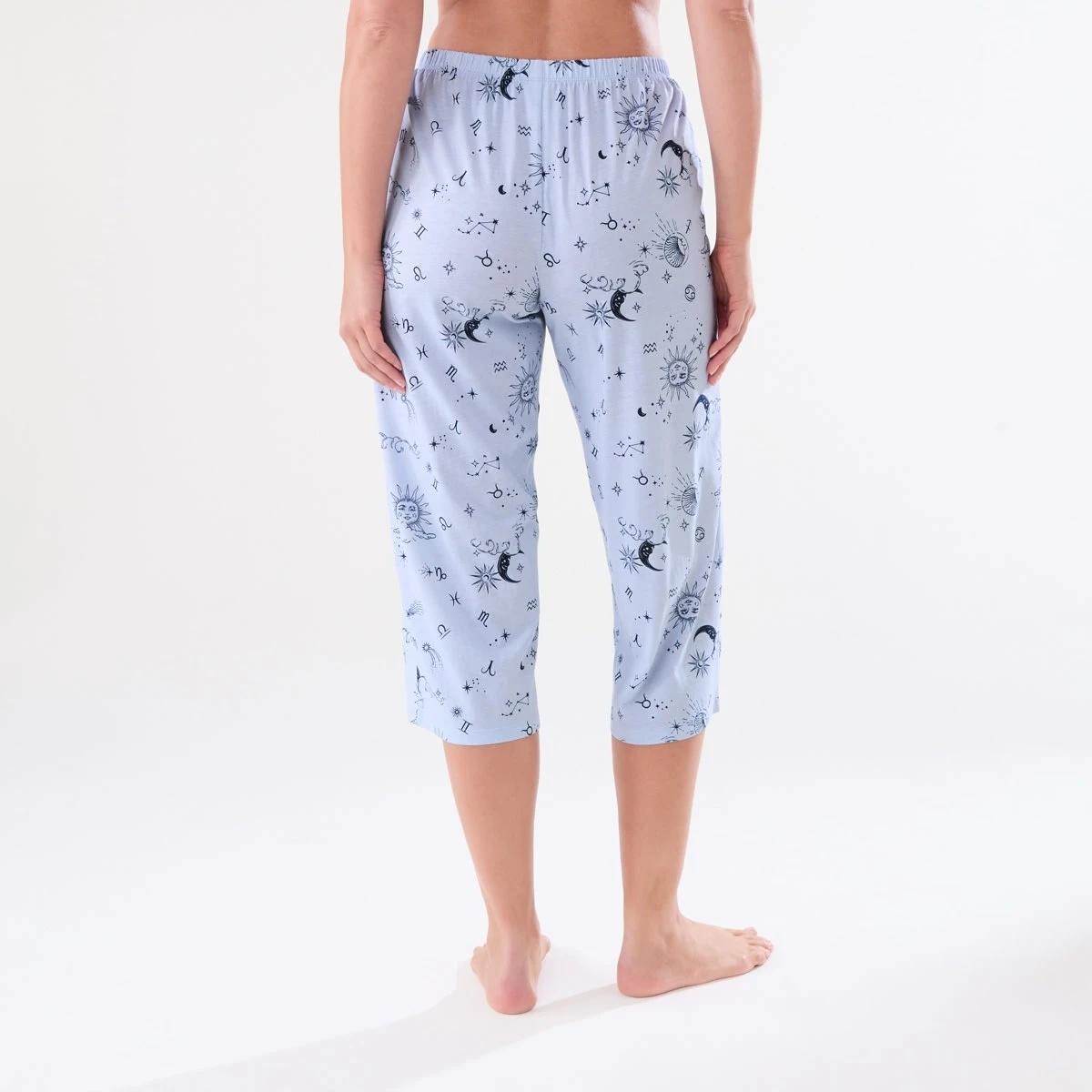 3 3/4 Print Knit Pants CELESTIAL HALOGEN BLUE, 3 of 4