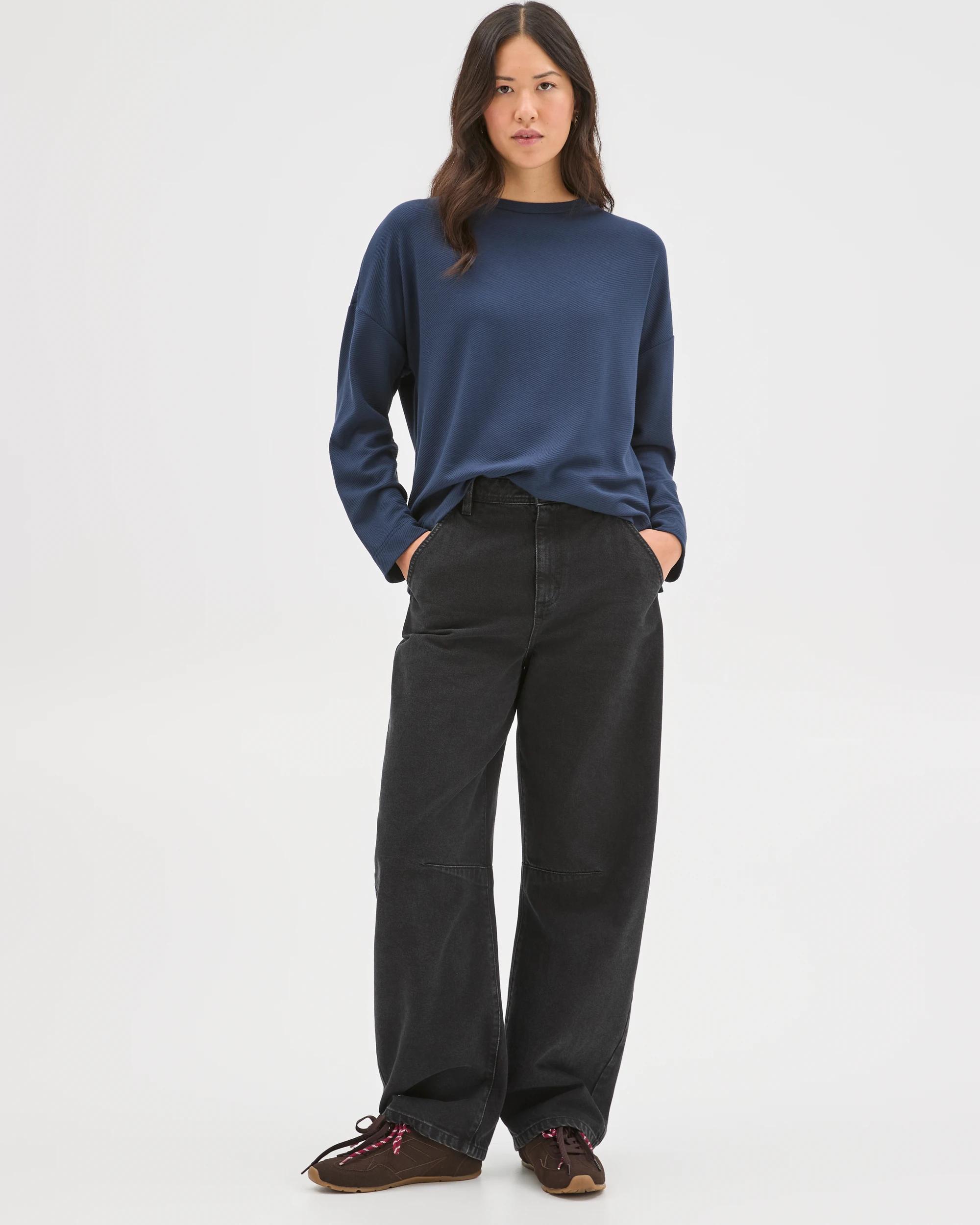 2 Target Woman Long Sleeve Ottoman T-Shirt NAVY BLAZER, 2 of 7