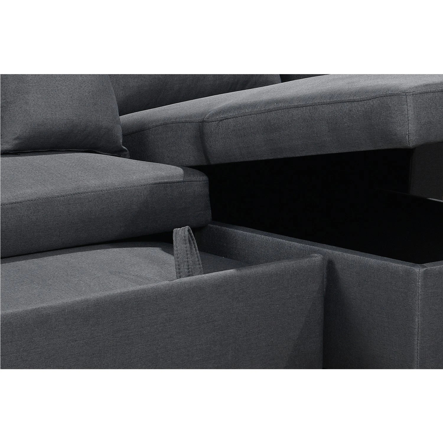 7 Foret 3 Seater Modular Sofa Bed Corner Lounge Pullout Storage Usb Charcoal, 7 of 9