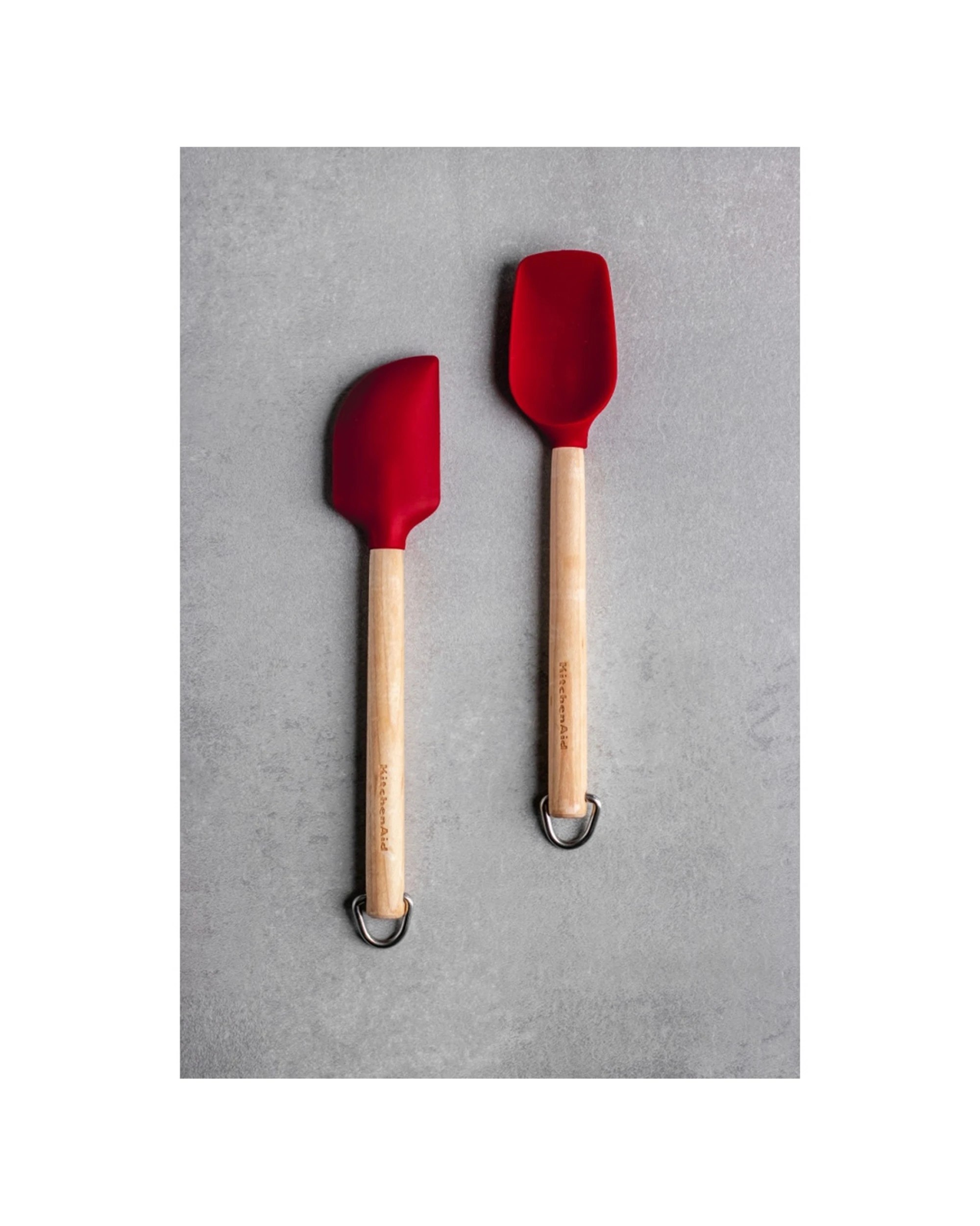 6 KitchenAid 2pc Mini Birchwood Kitchen Spatula Tool Set - Red, 6 of 6